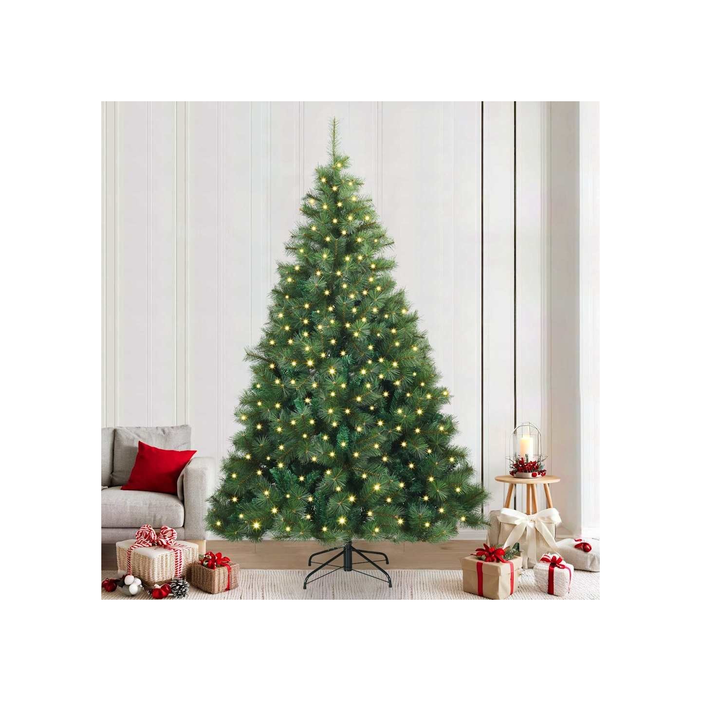 Sapin de Noël artificiel avec 300 LED Vert 240 cm PE et PVC