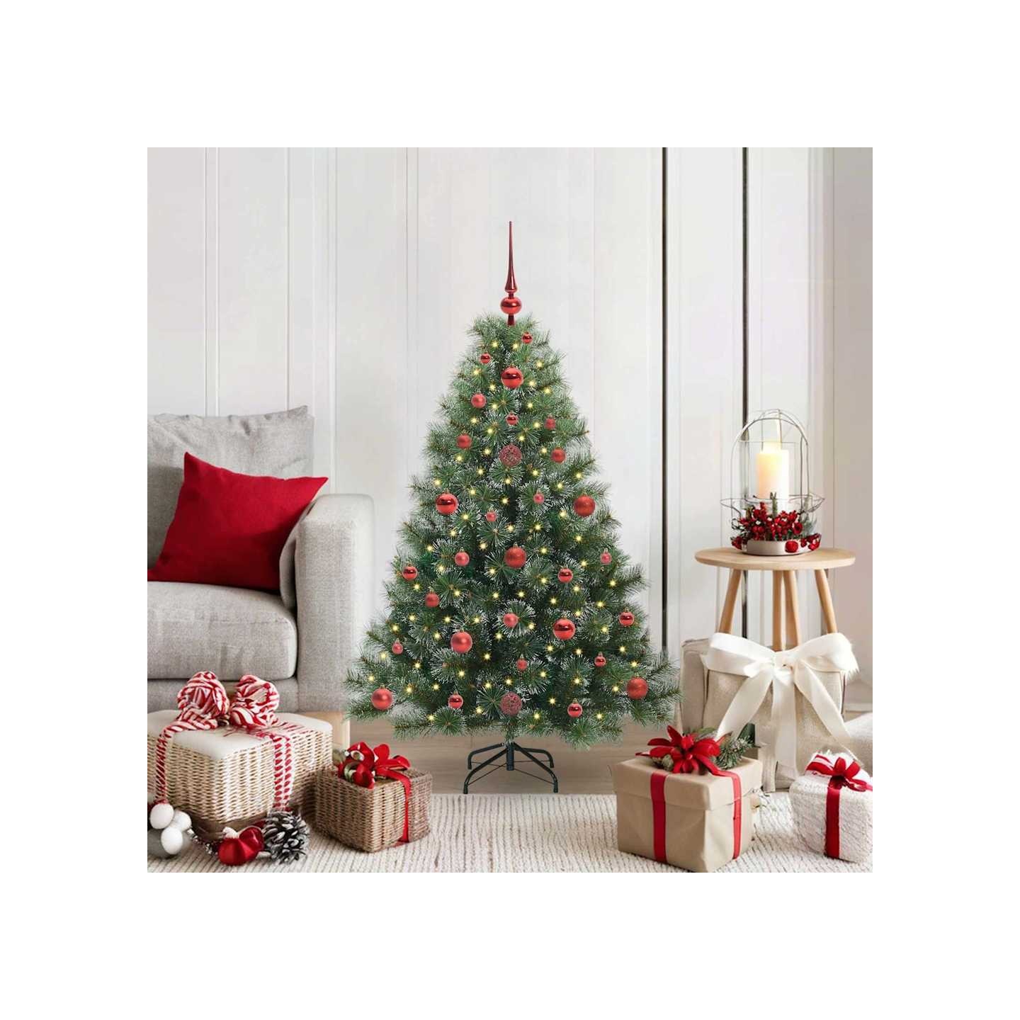 Sapin de Noël artificiel avec 150 LED Vert 120 cm PE et PVC