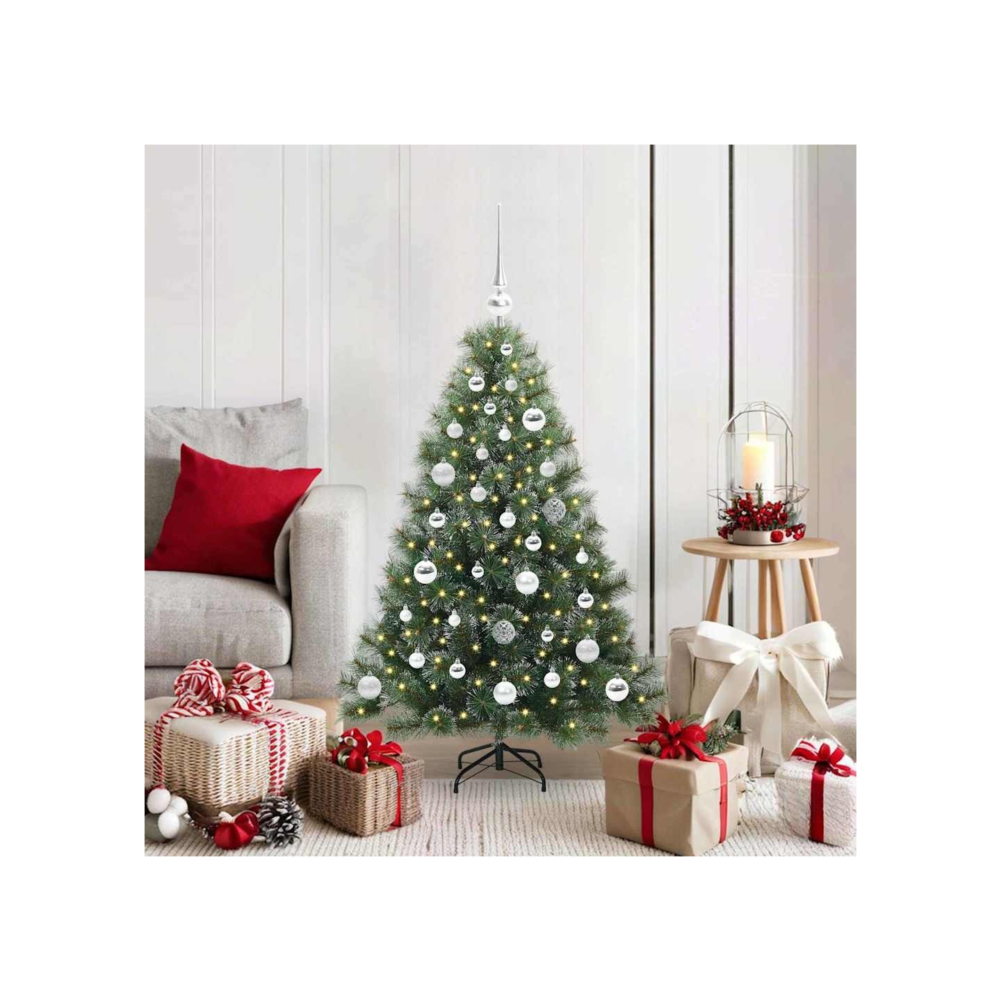 Sapin de Noël artificiel avec 150 LED Vert 120 cm PE et PVC