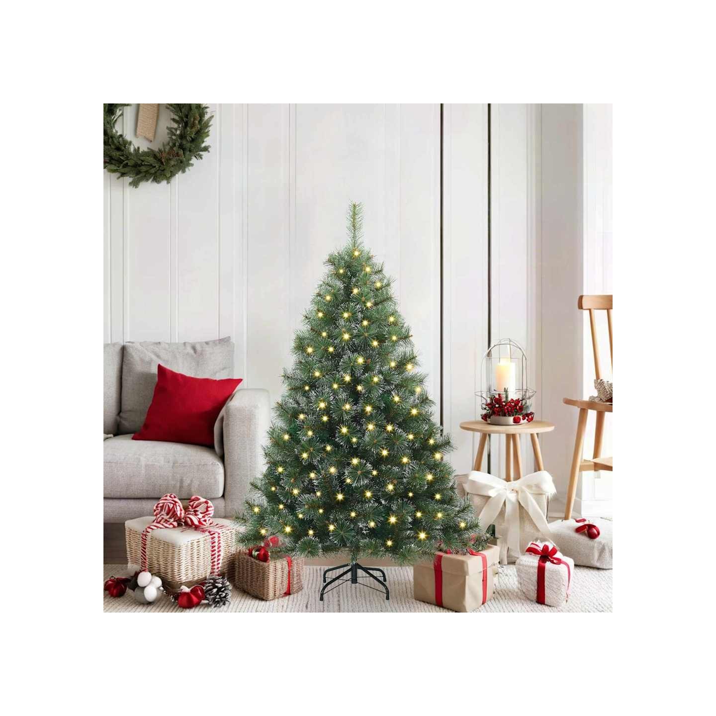 Sapin de Noël artificiel avec 150 LED Vert 120 cm PE et PVC