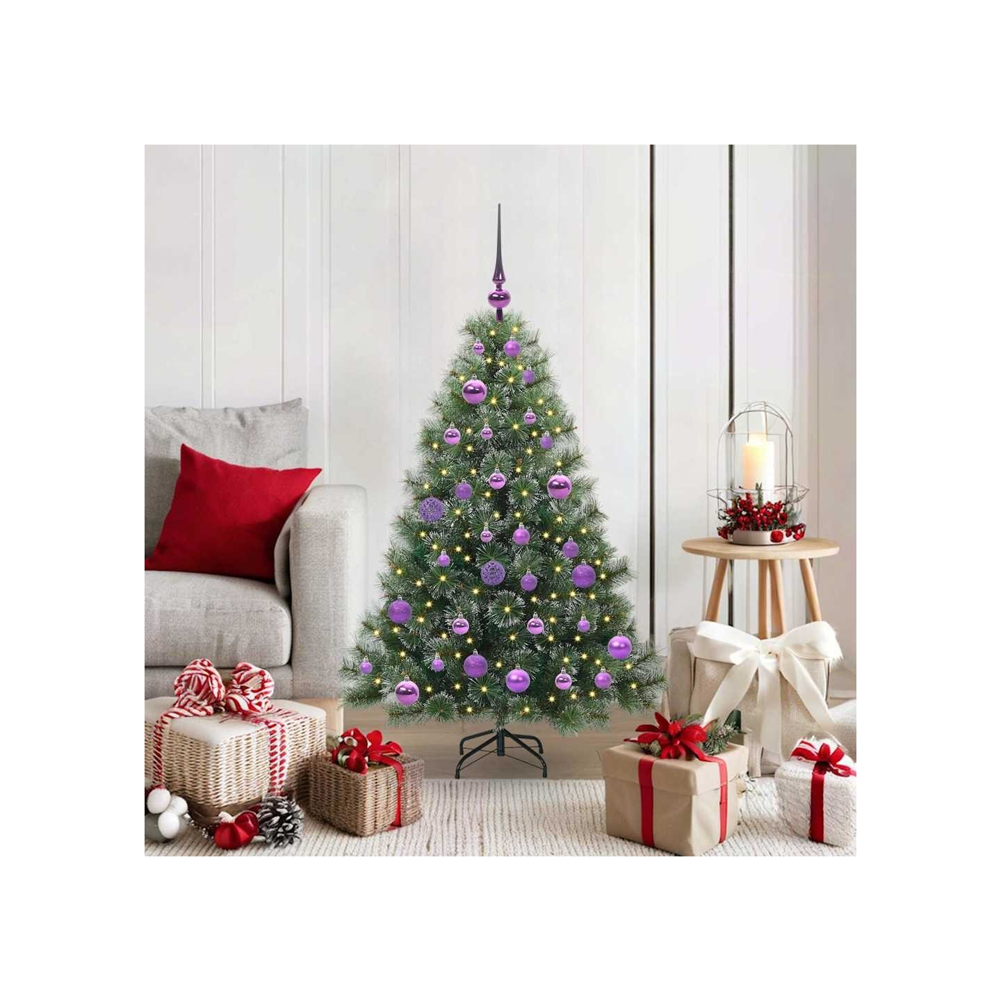 Sapin de Noël artificiel avec 150 LED Vert 120 cm PE et PVC