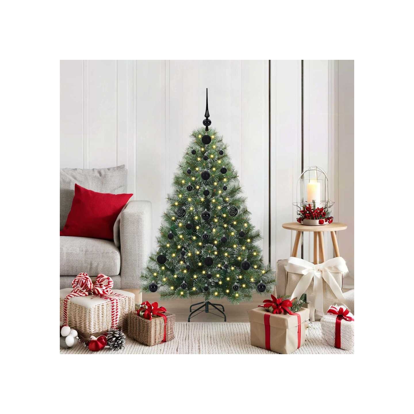 Sapin de Noël artificiel avec 150 LED Vert 120 cm PE et PVC
