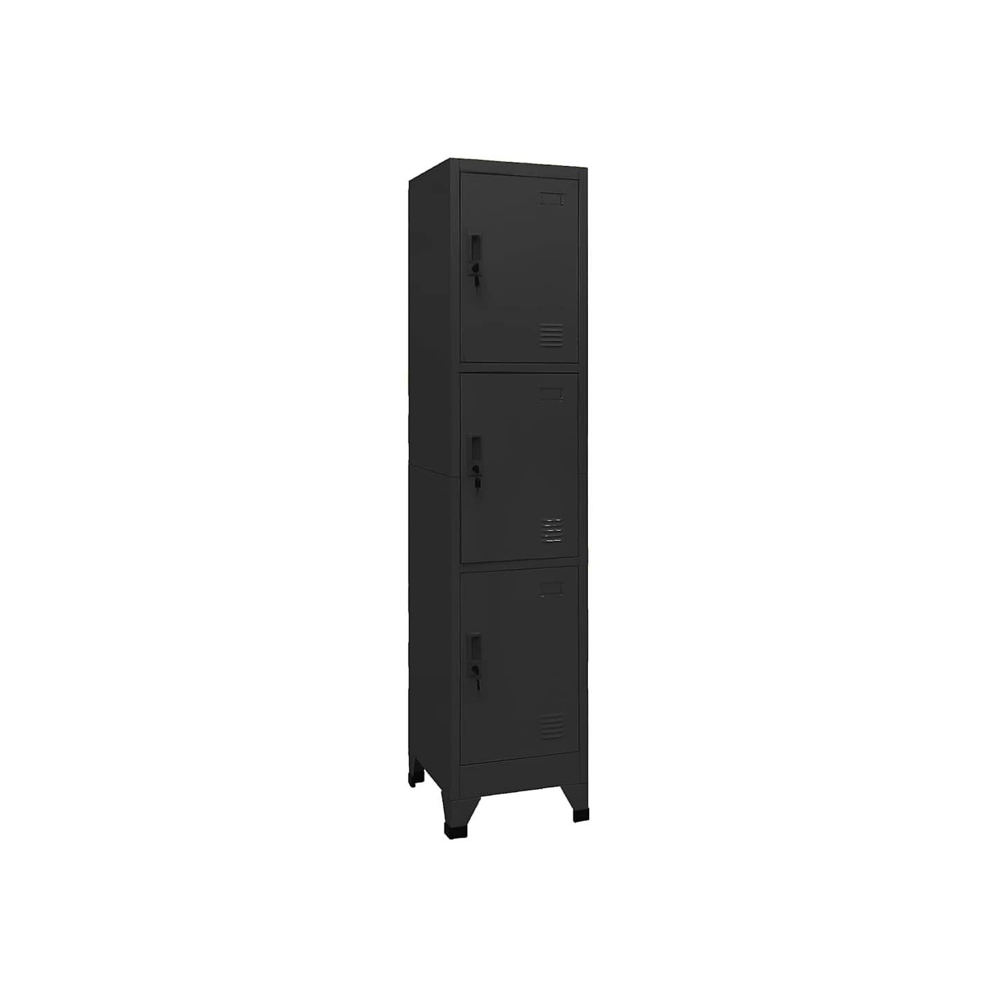 Armoire à casiers Noir 38x45x180 cm Acier