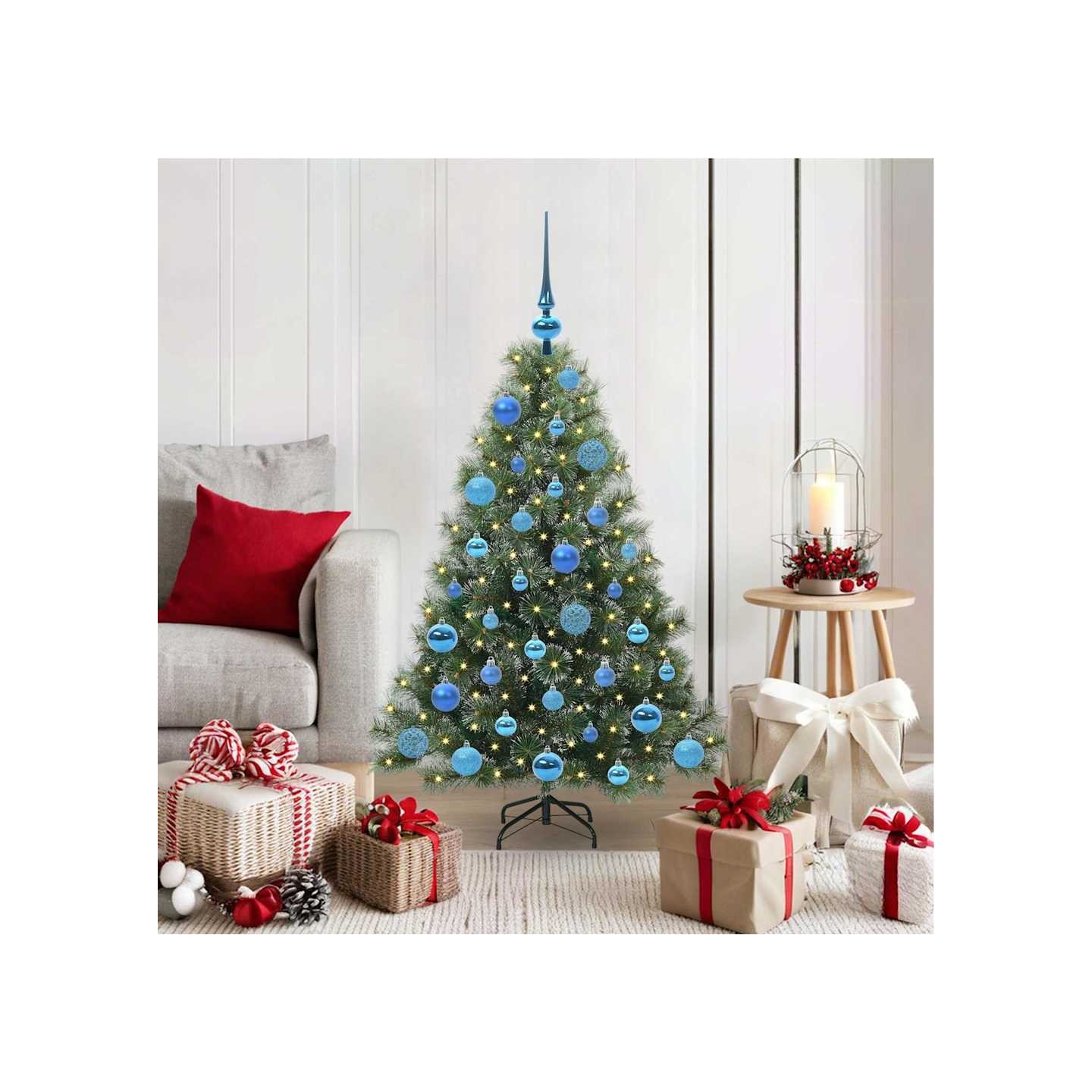 Sapin de Noël artificiel avec 150 LED Vert 120 cm PE et PVC