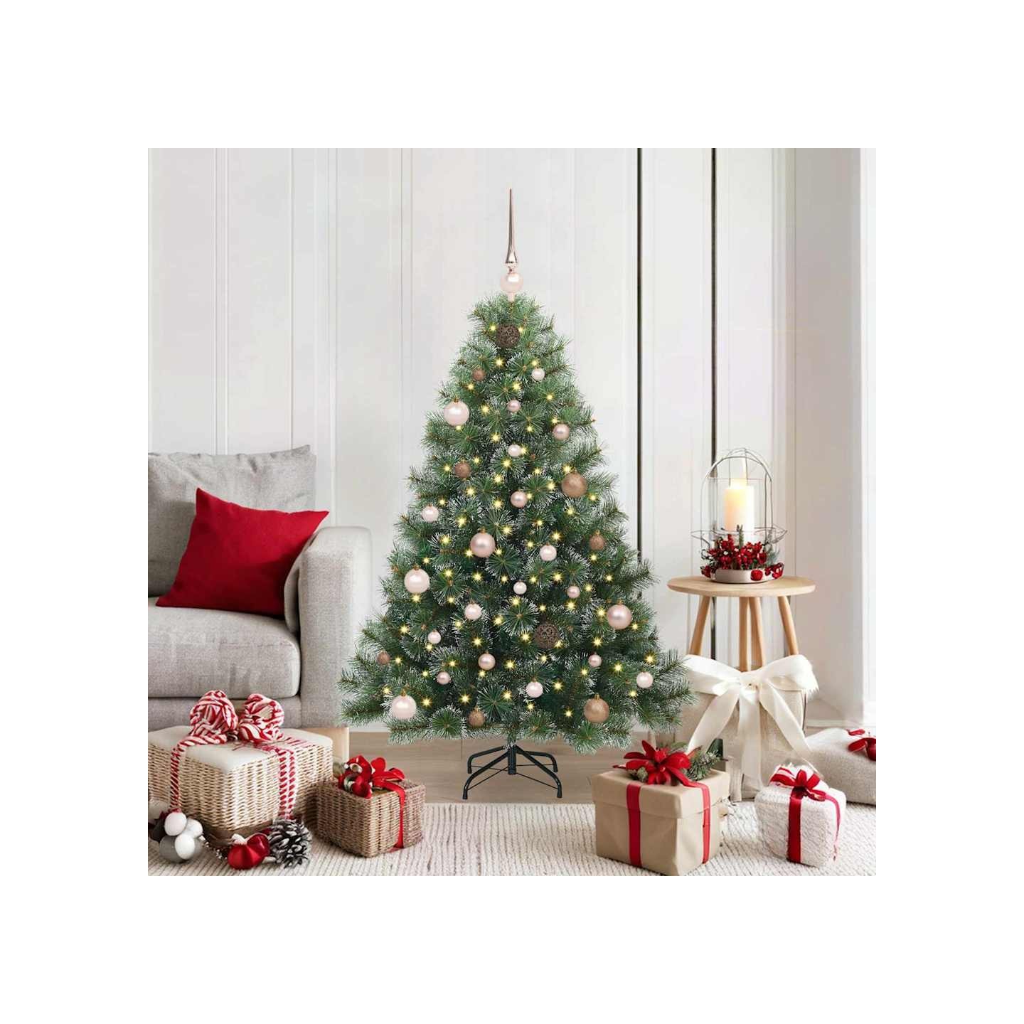 Sapin de Noël artificiel avec 150 LED Vert 150 cm PE et PVC