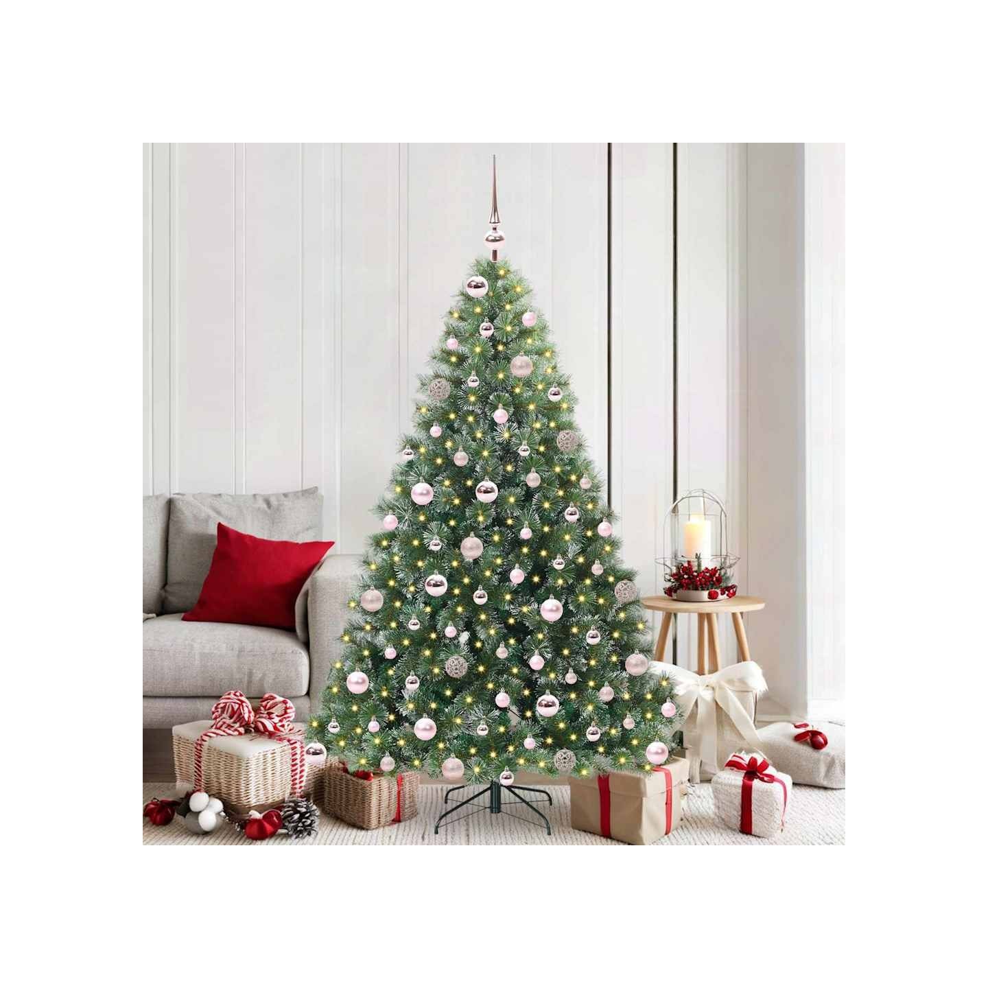 Sapin de Noël artificiel avec 300 LED Vert 180 cm PE et PVC