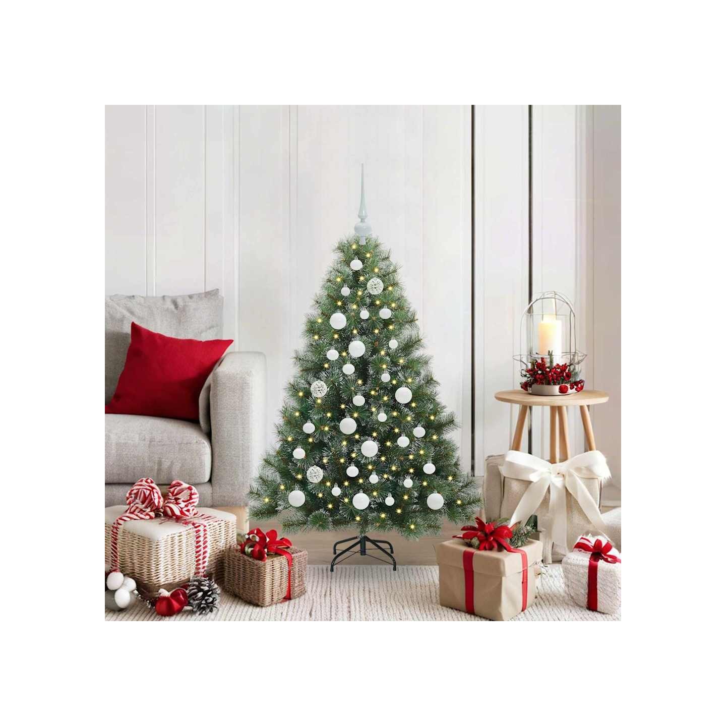 Sapin de Noël artificiel avec 150 LED Vert 120 cm PE et PVC