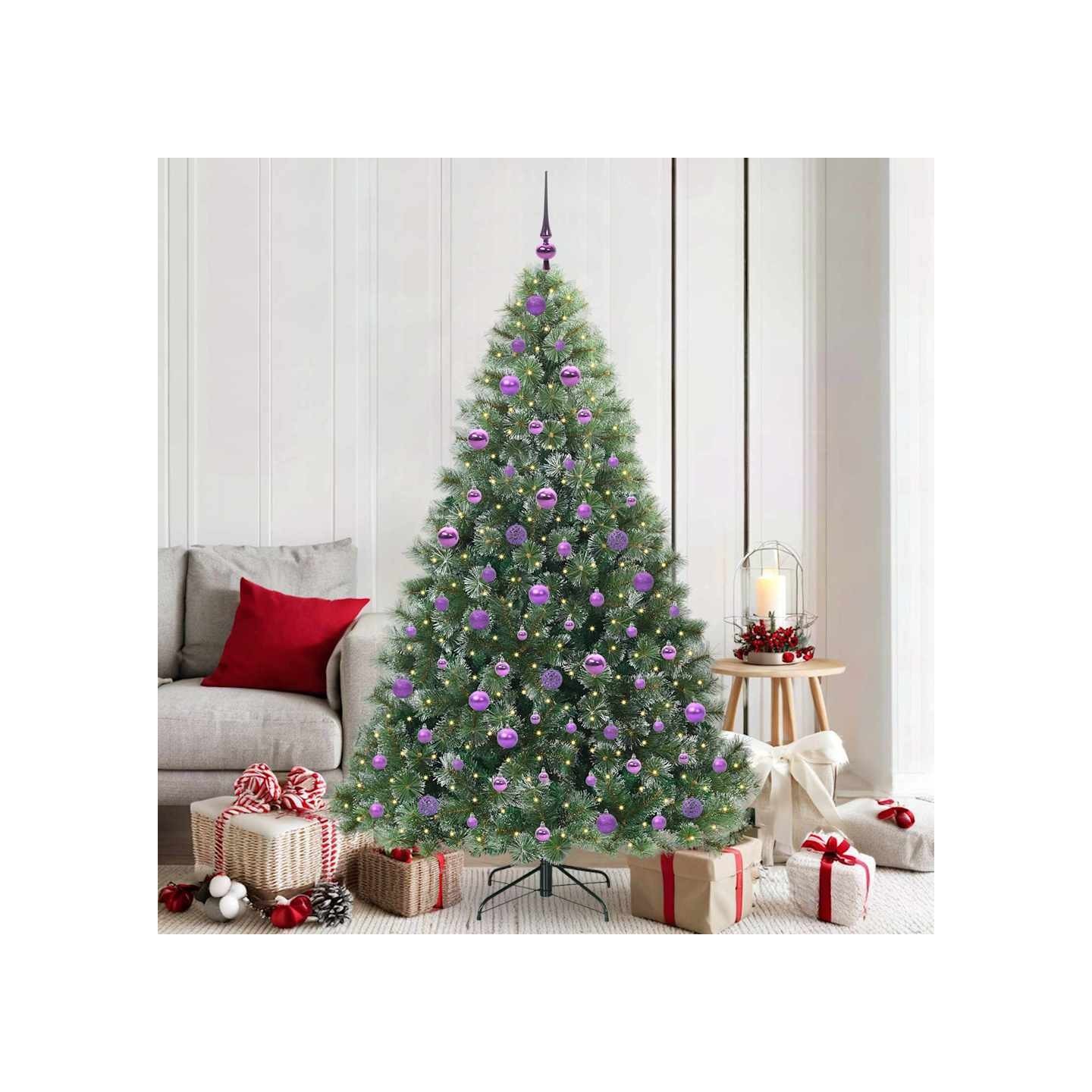 Sapin de Noël artificiel avec 300 LED Vert 180 cm PE et PVC