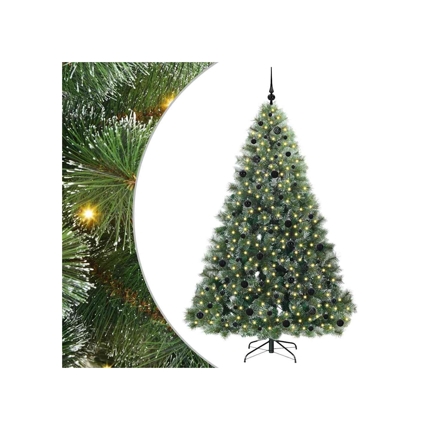 Sapin de Noël artificiel avec 300 LED Vert 210 cm PE et PVC
