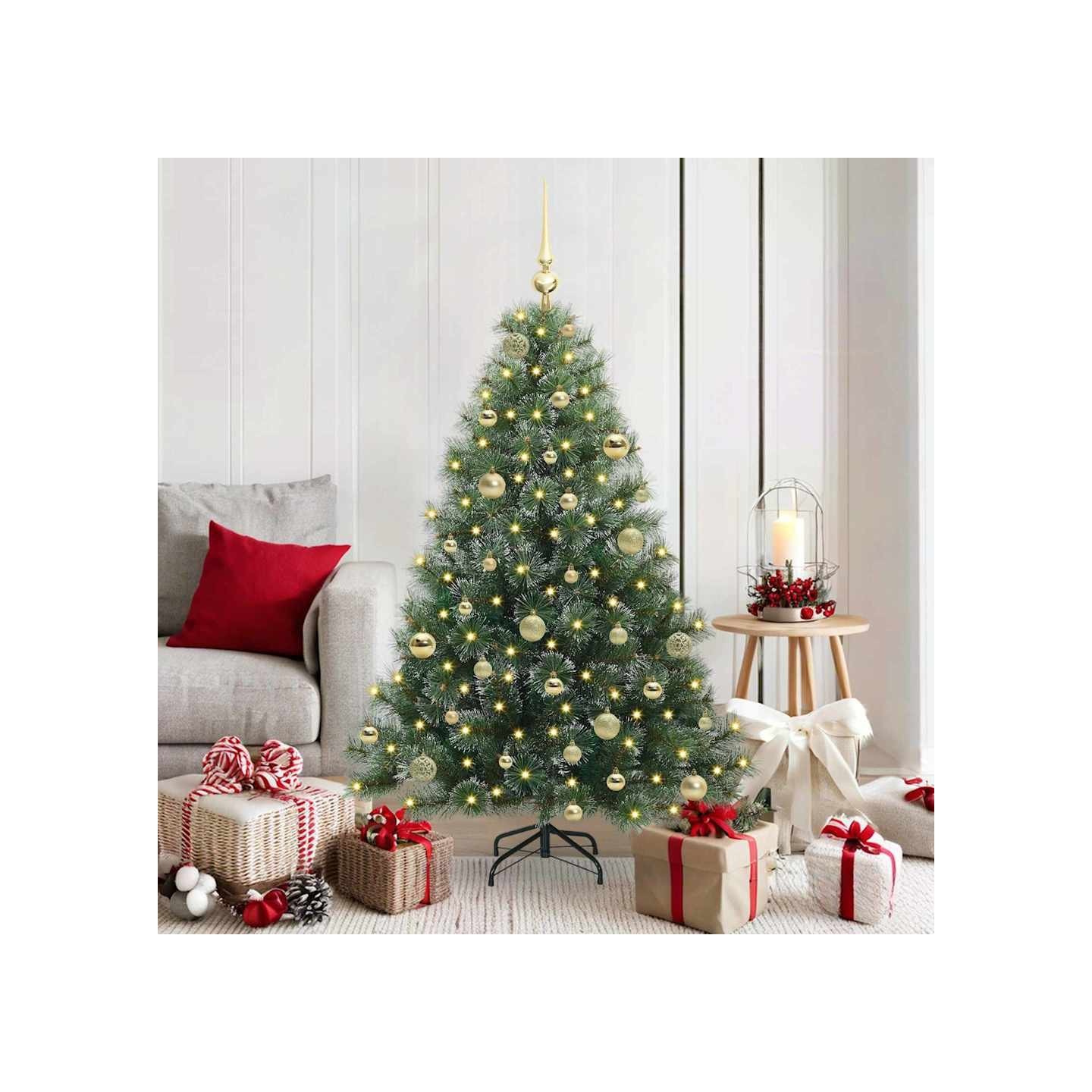 Sapin de Noël artificiel avec 150 LED Vert 150 cm PE et PVC