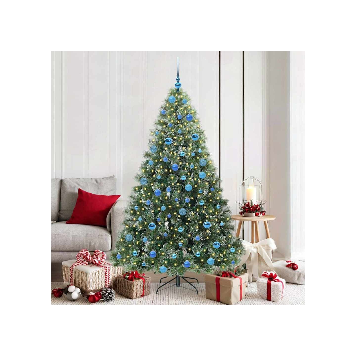 Sapin de Noël artificiel avec 300 LED Vert 180 cm PE et PVC