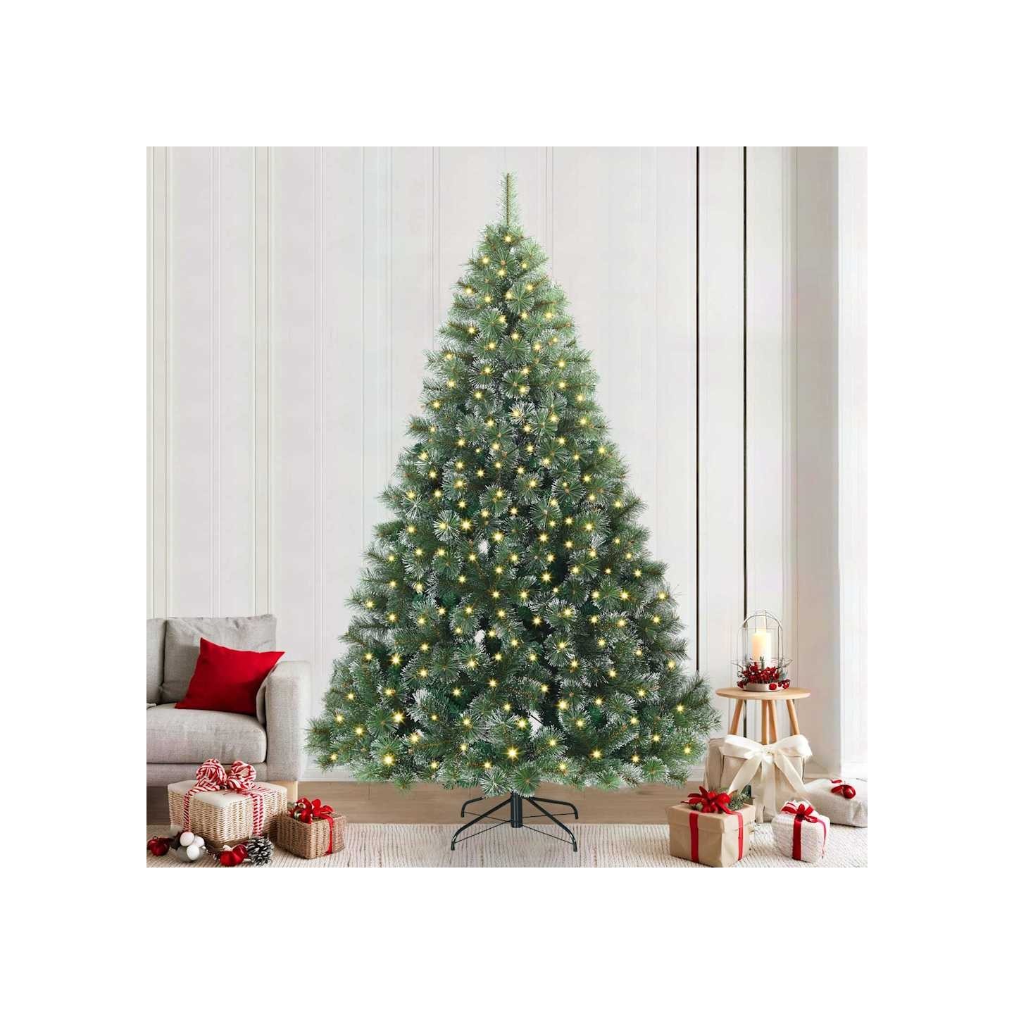 Sapin de Noël artificiel avec 300 LED Vert 240 cm PE et PVC