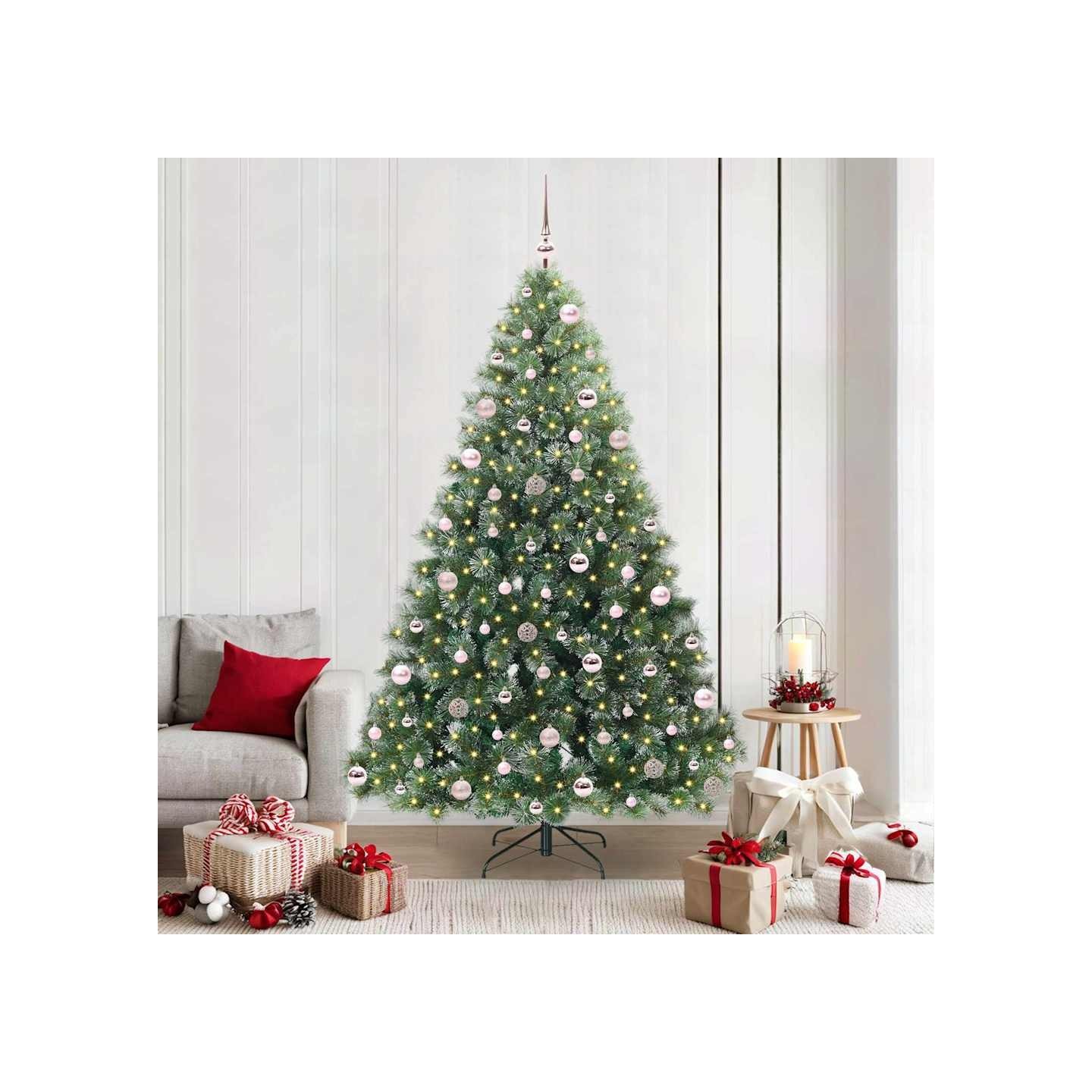 Sapin de Noël artificiel avec 300 LED Vert 210 cm PE et PVC