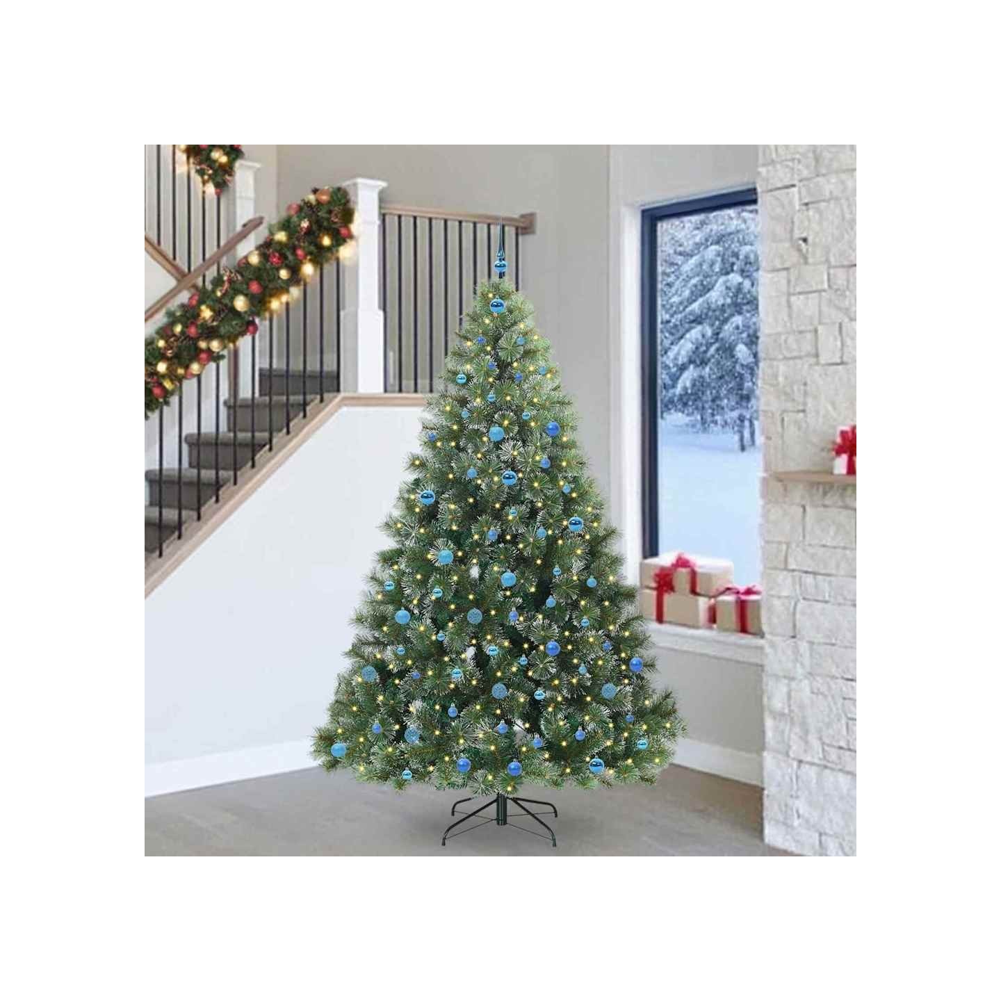 Sapin de Noël artificiel avec 300 LED Vert 240 cm PE et PVC