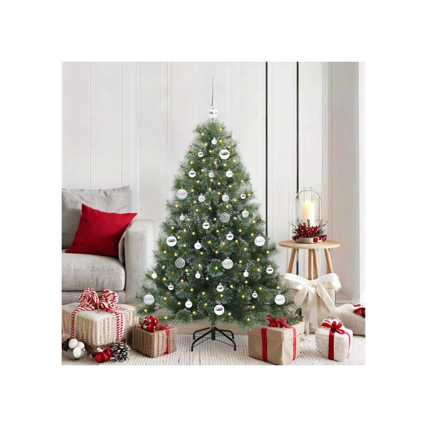 Sapin de Noël artificiel avec 150 LED Vert 150 cm PE et PVC