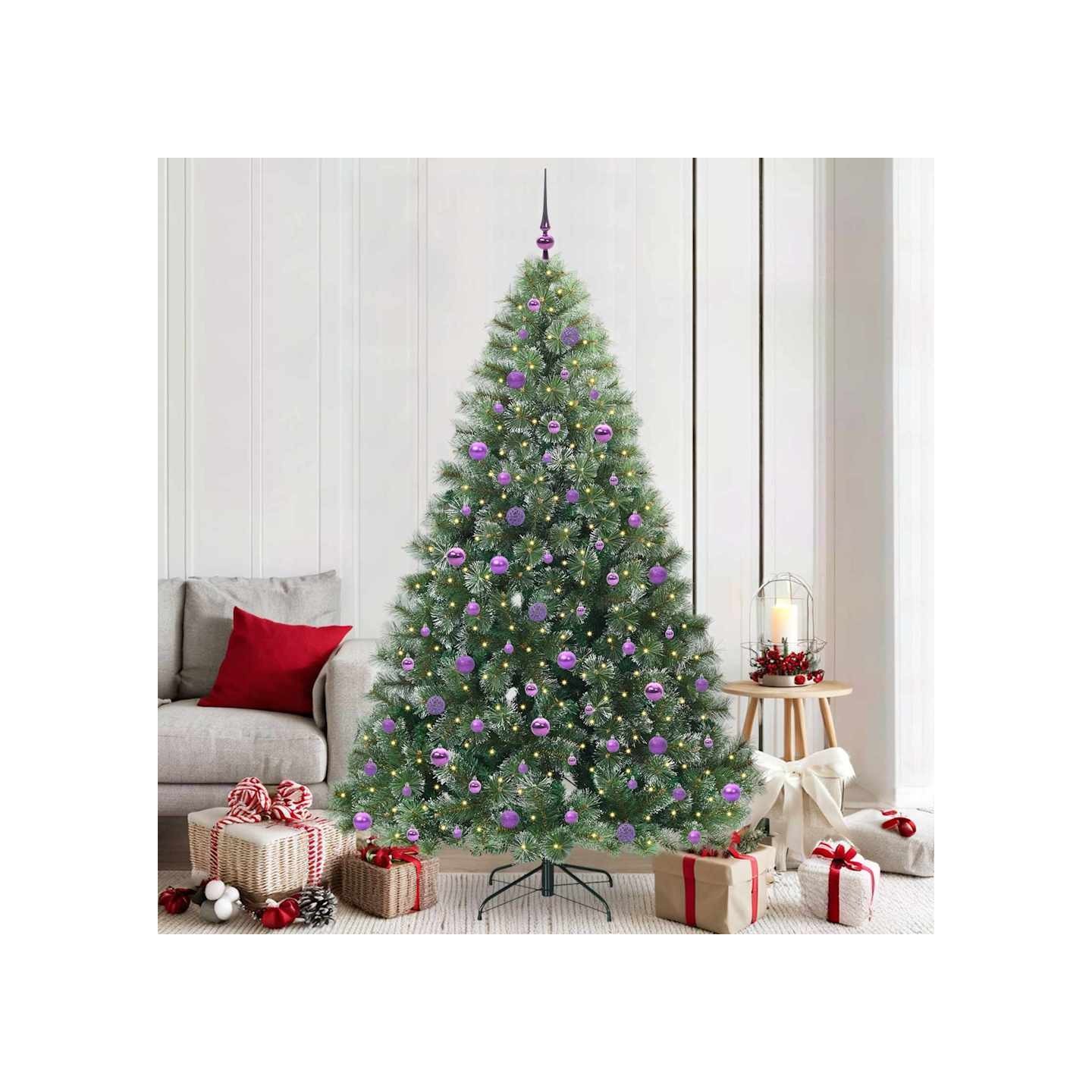 Sapin de Noël artificiel avec 300 LED Vert 210 cm PE et PVC