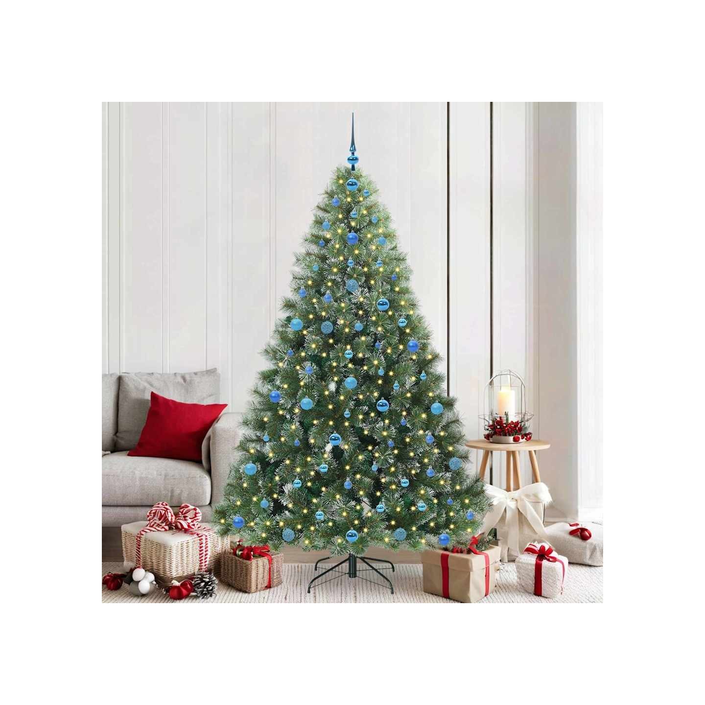 Sapin de Noël artificiel avec 300 LED Vert 210 cm PE et PVC