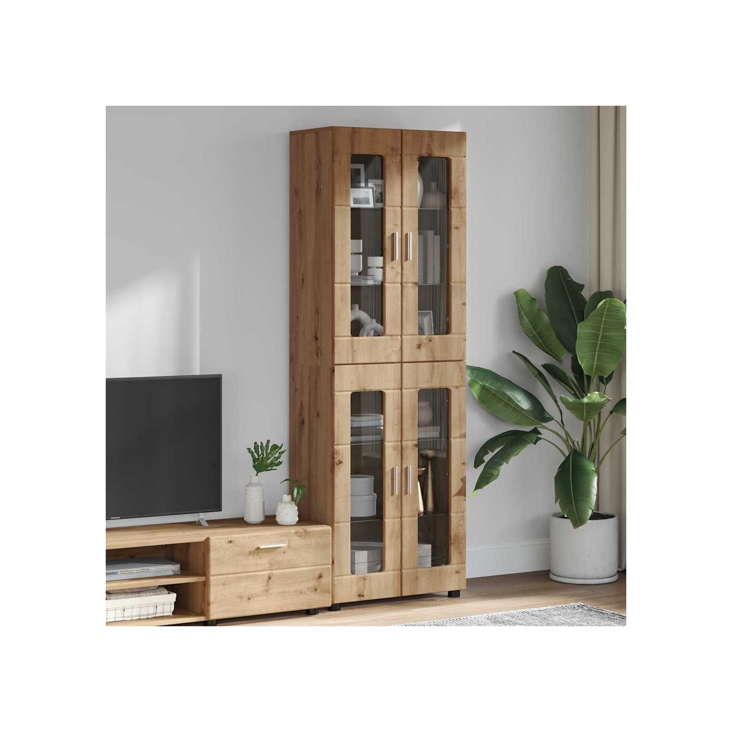 Haut Armoire FLORIN 60 x 35 x 182 cm Chêne artisanal