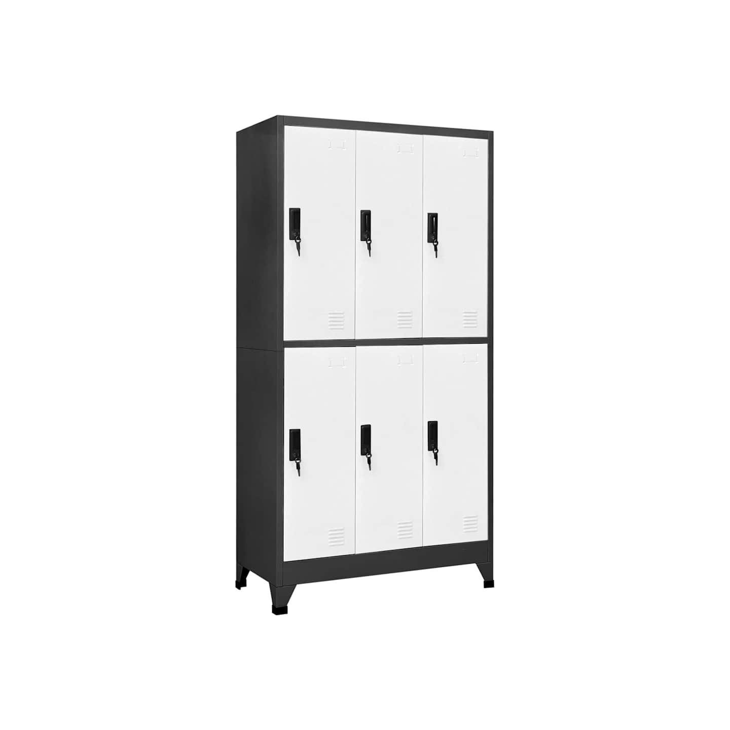 Armoire à casiers Anthracite et blanc 90x45x180 cm Acier