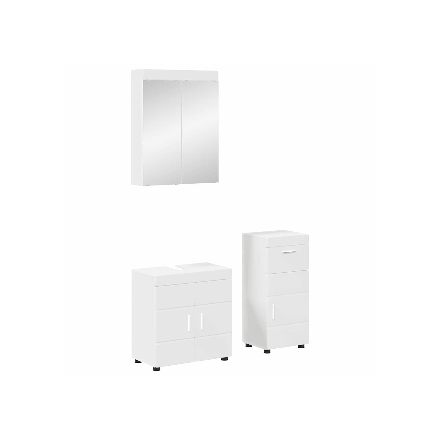 Ensemble de mobilier de salle de bain TULUM 3 pièces Blanc