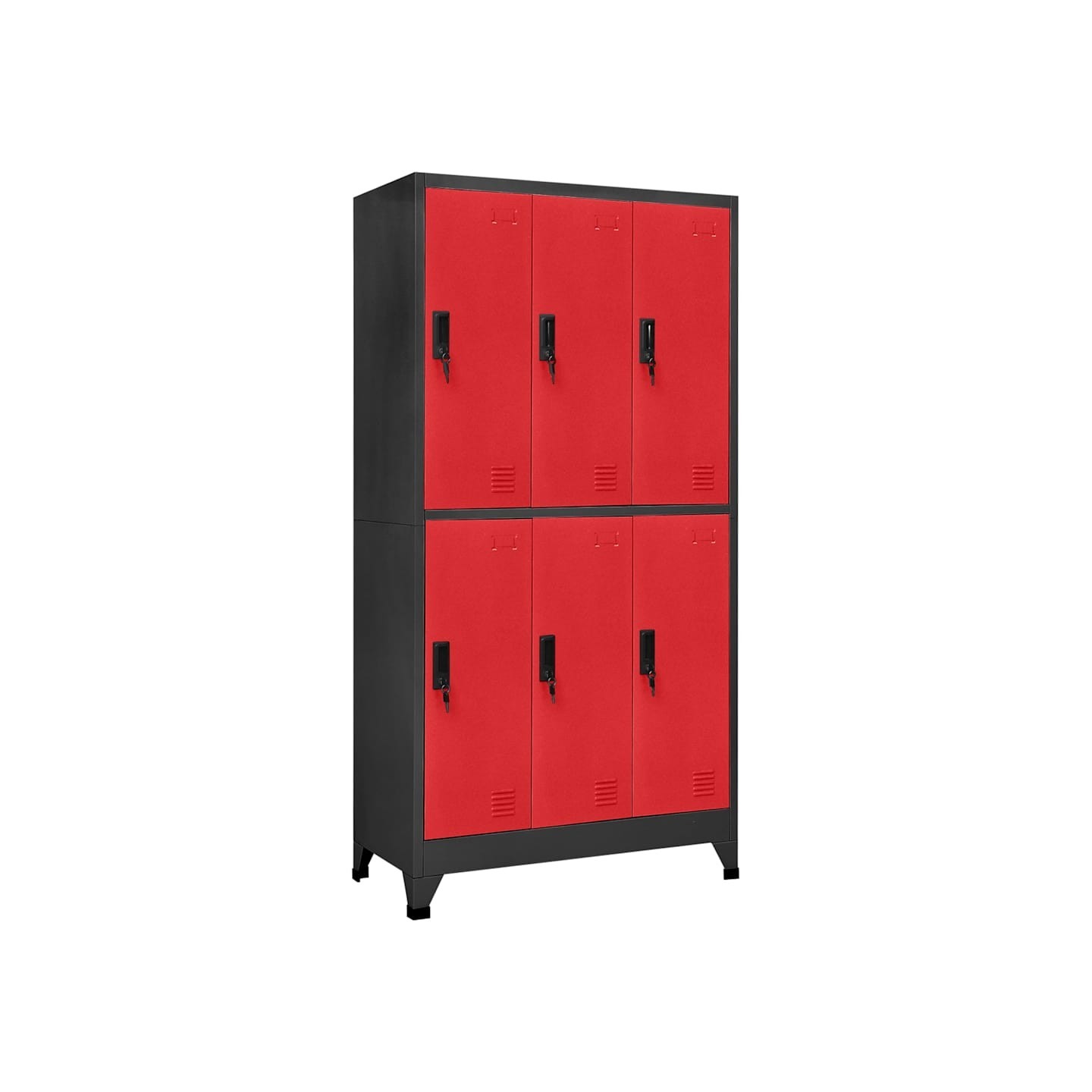 Armoire à casiers Anthracite et rouge 90x45x180 cm Acier