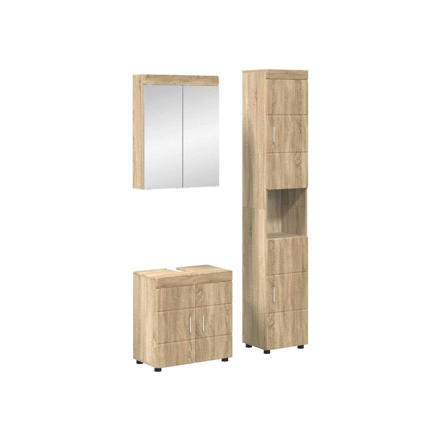 Ensemble de mobilier de salle de bain TULUM 3 pc Chêne Sonoma