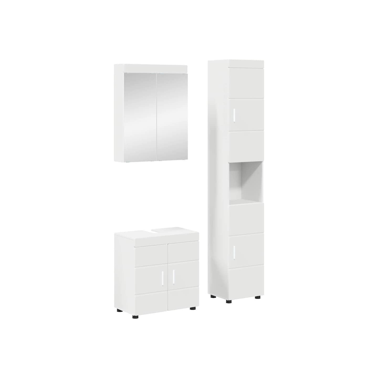 Ensemble de mobilier de salle de bain TULUM 3 pièces Blanc