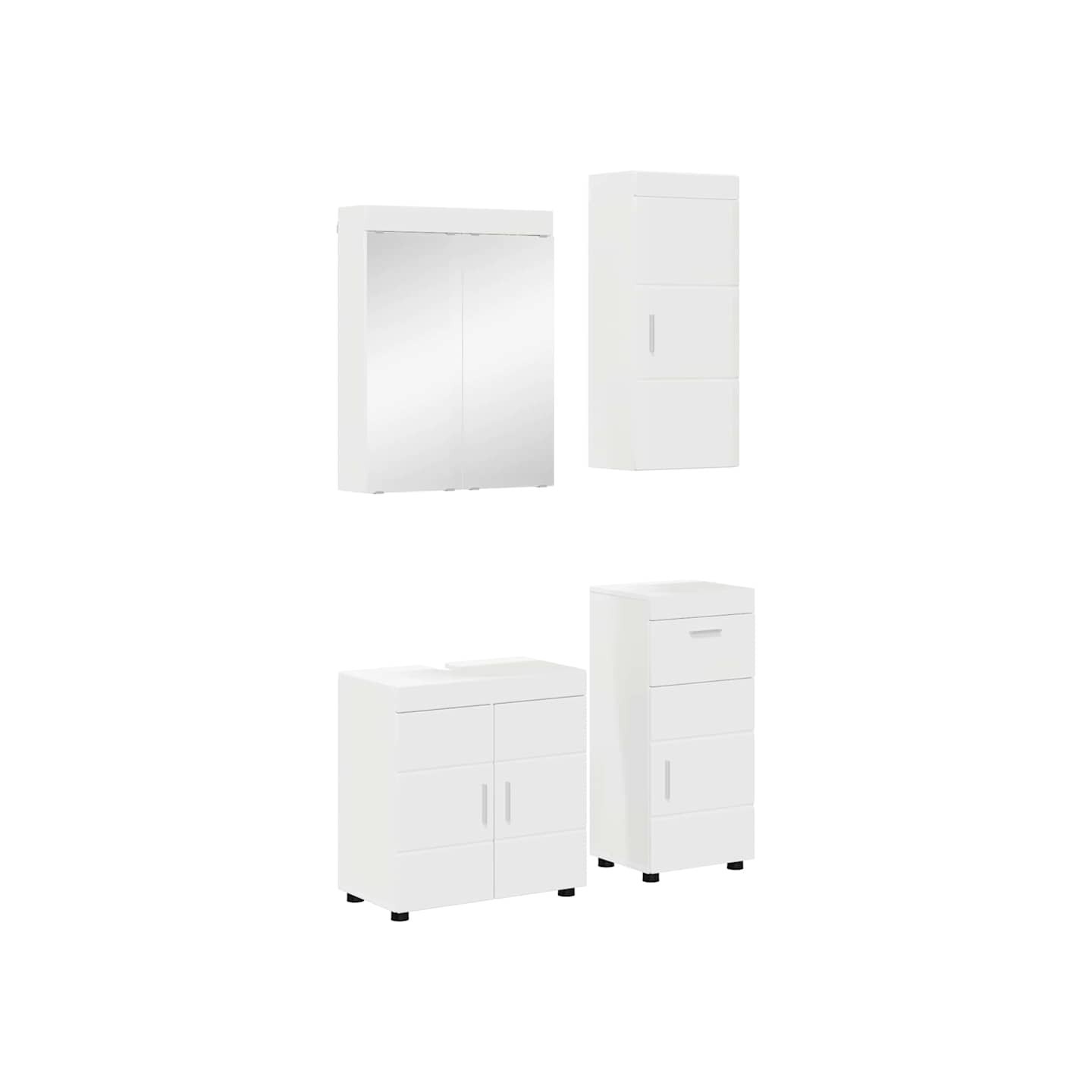 Ensemble de mobilier de salle de bain TULUM 4 pièces Blanc