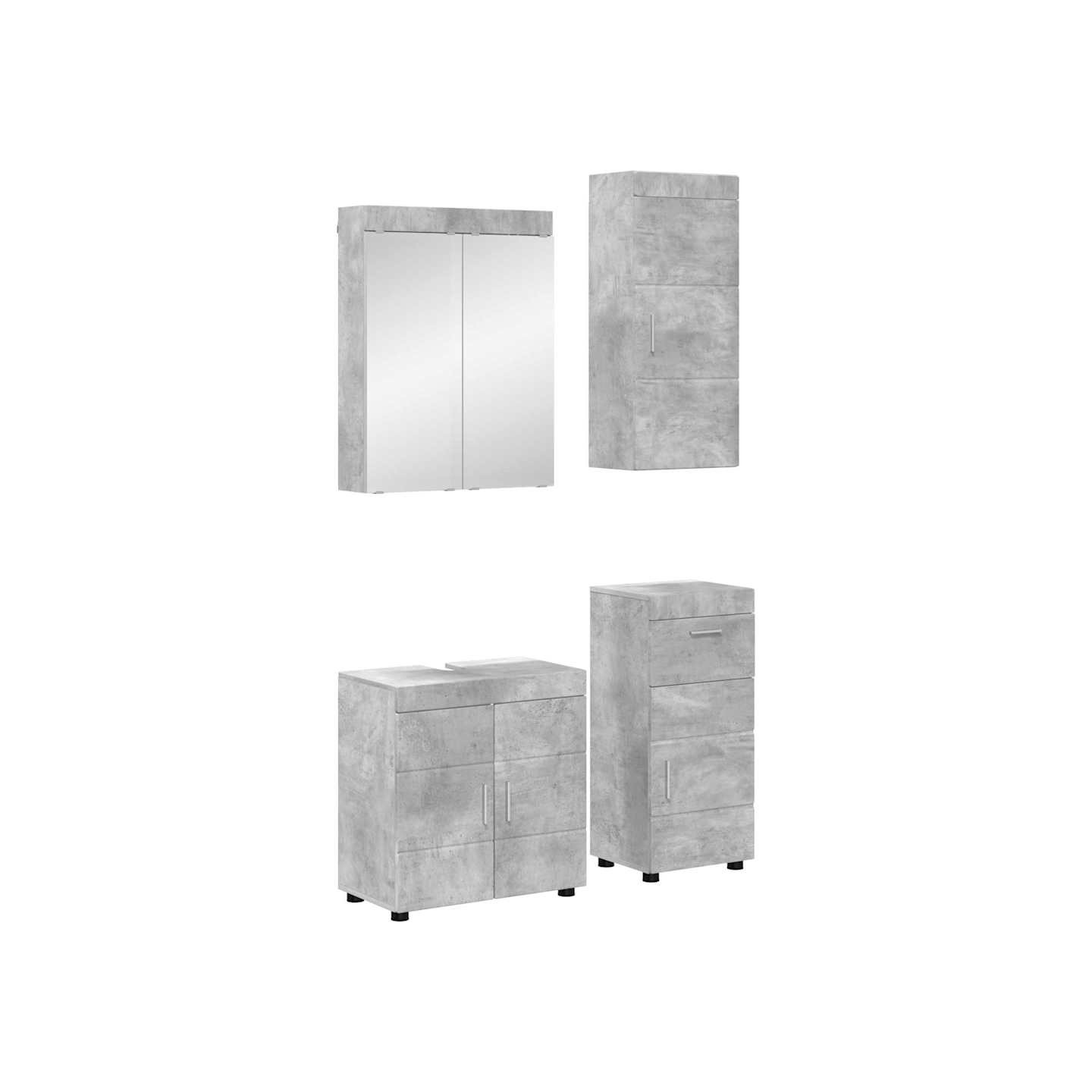 Ensemble de mobilier de salle de bain TULUM 4 pc Gris béton