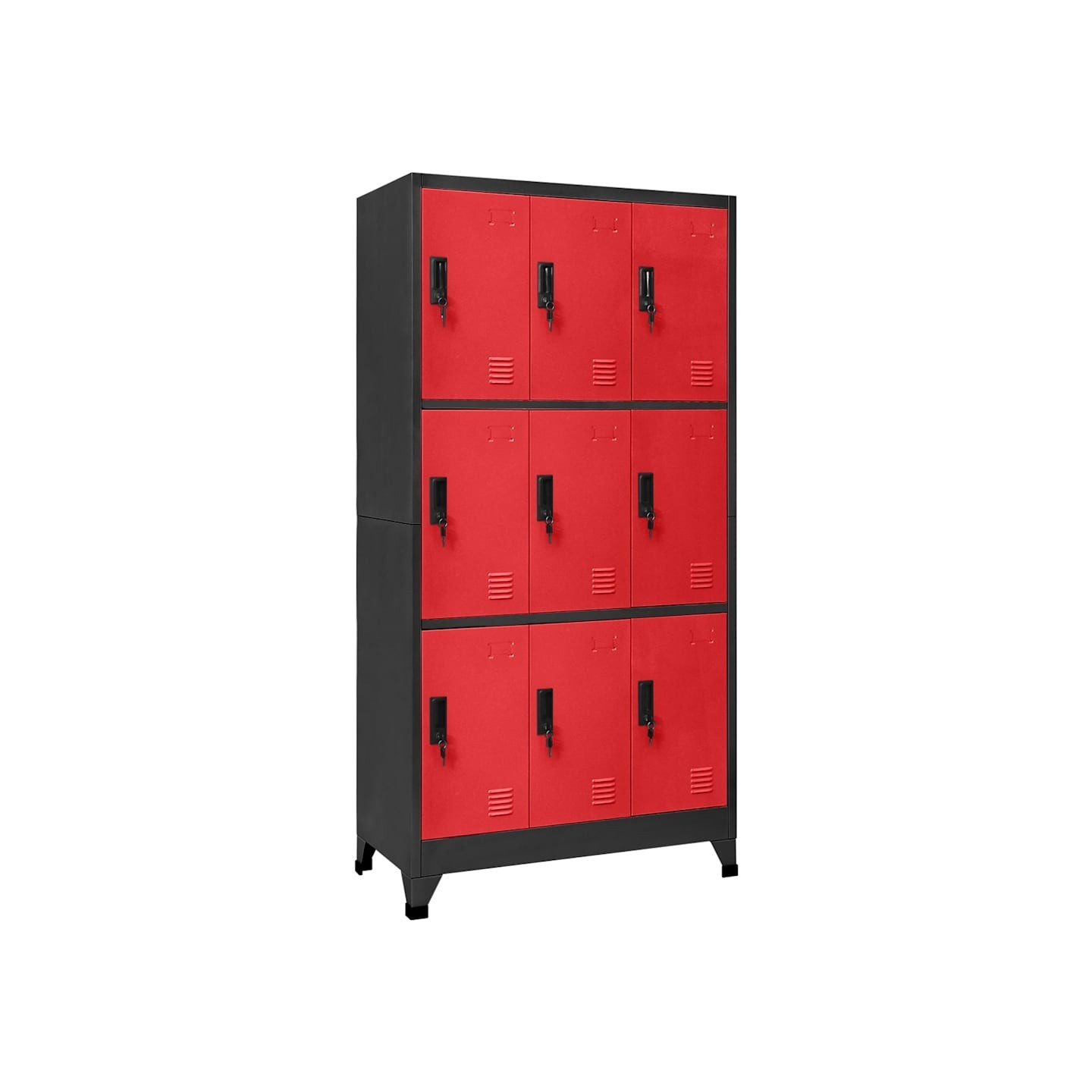 Armoire à casiers Anthracite et rouge 90x45x180 cm Acier