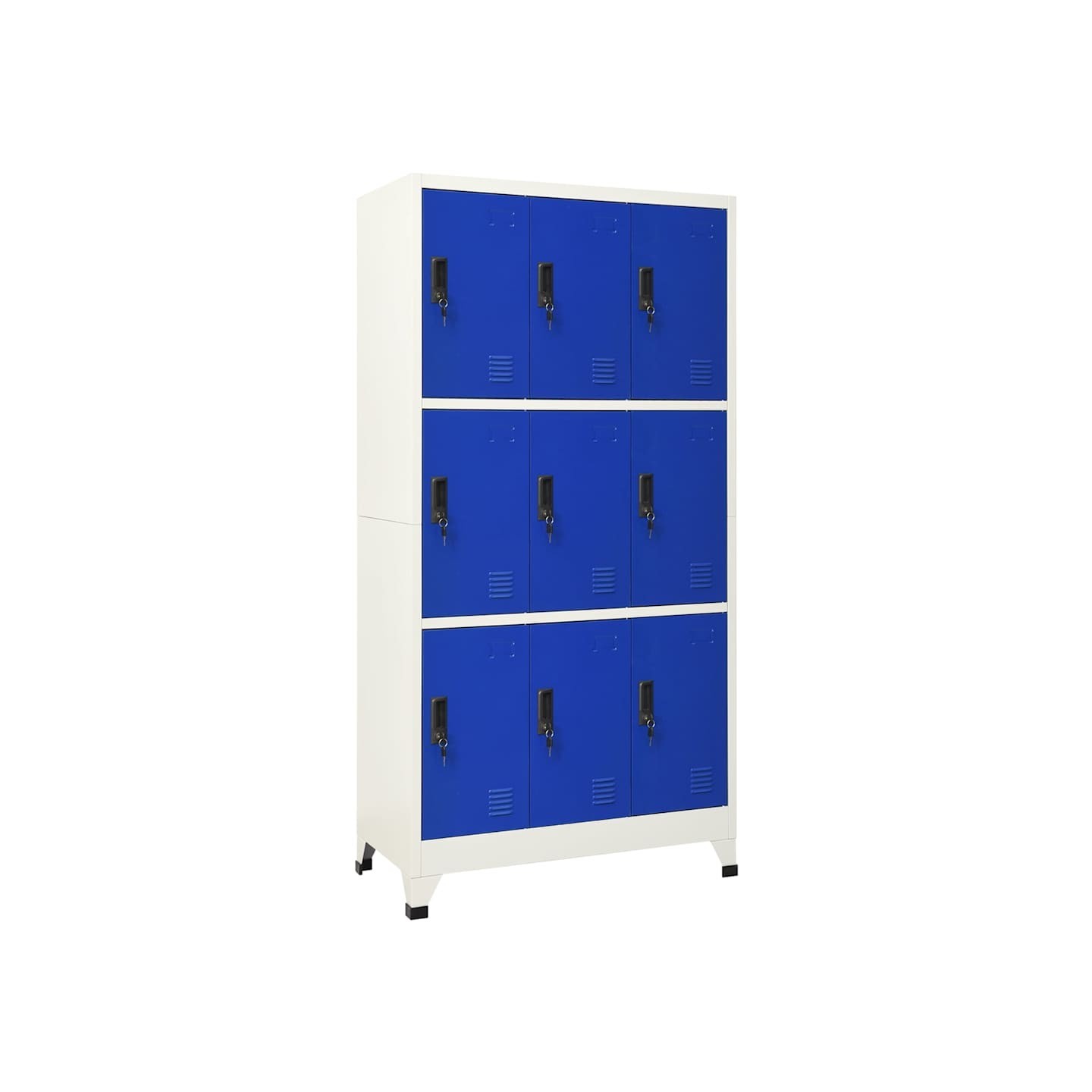 Armoire à casiers Gris et bleu 90x45x180 cm Acier