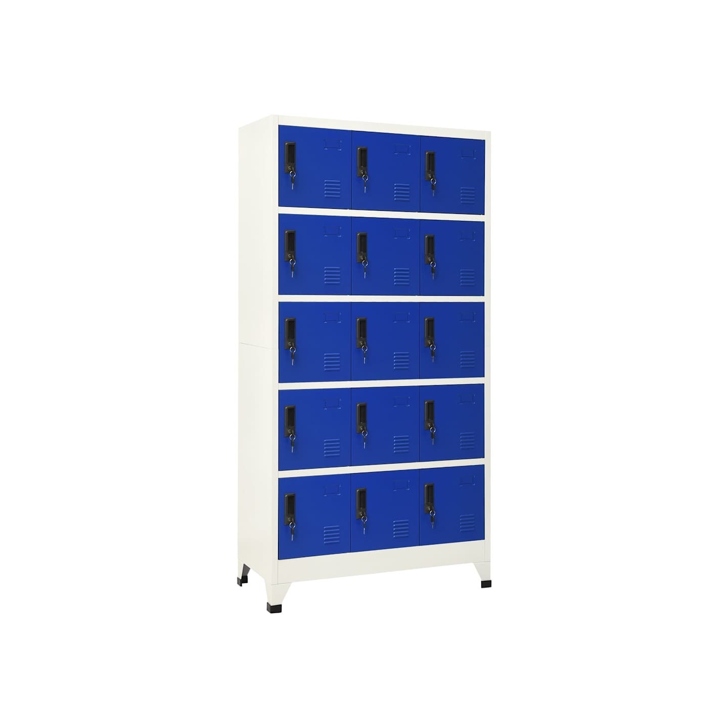 Armoire à casiers Gris et bleu 90x40x180 cm Acier