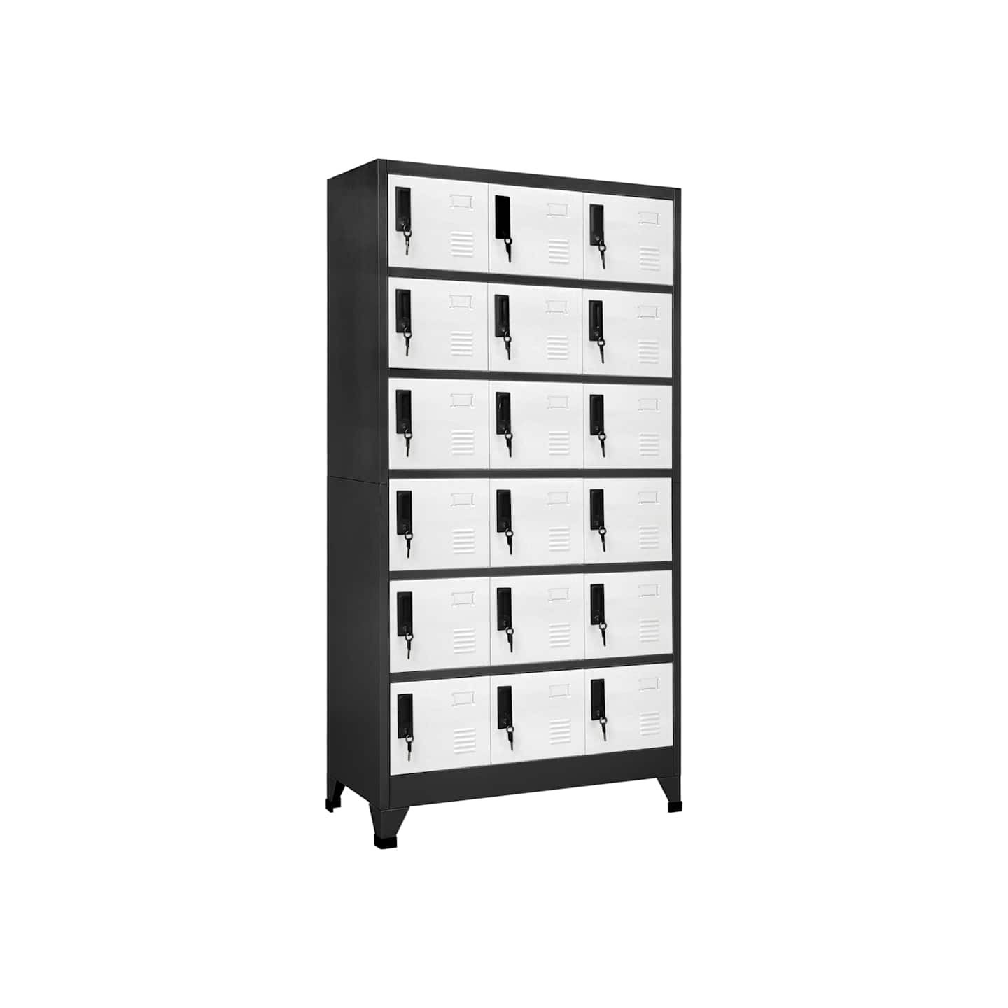 Armoire à casiers Anthracite et blanc 90x40x180 cm Acier