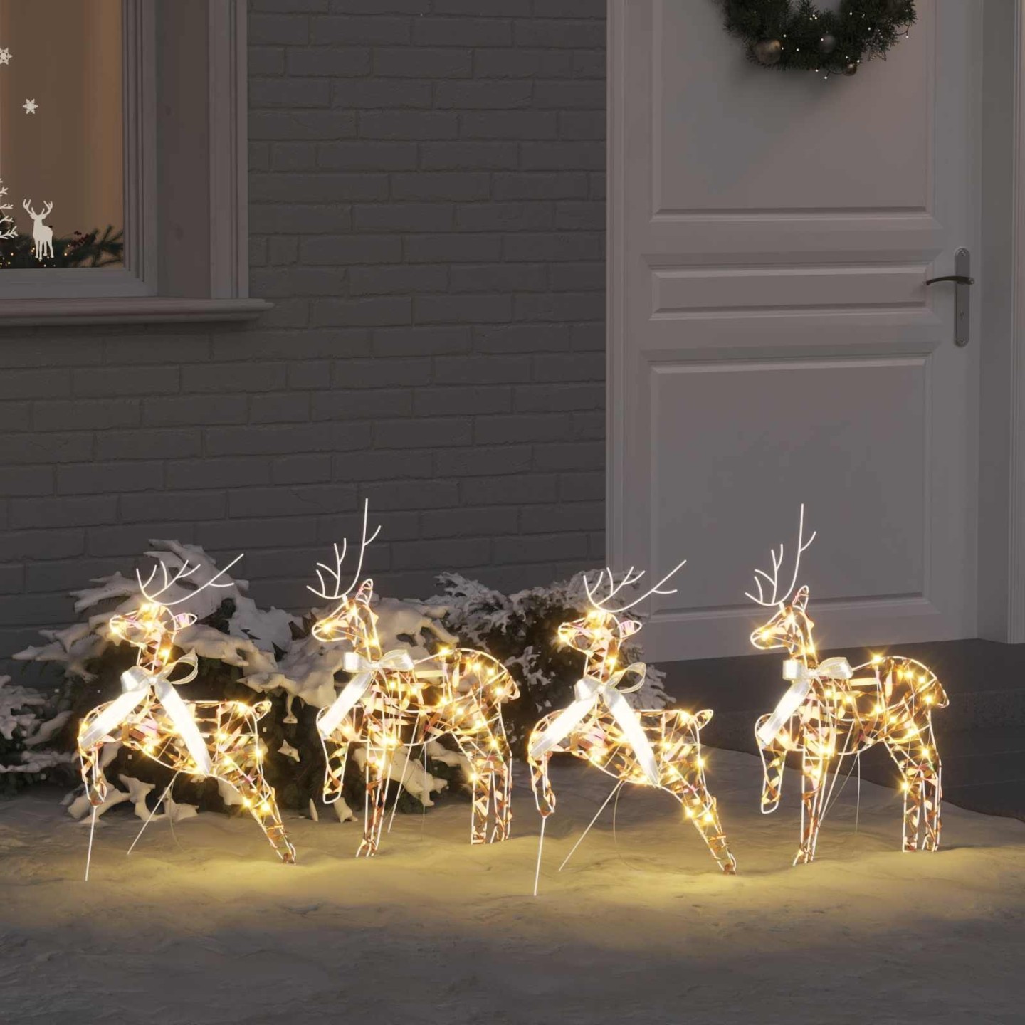 Renne de Noël 4 pc 80 LED Blanc chaud