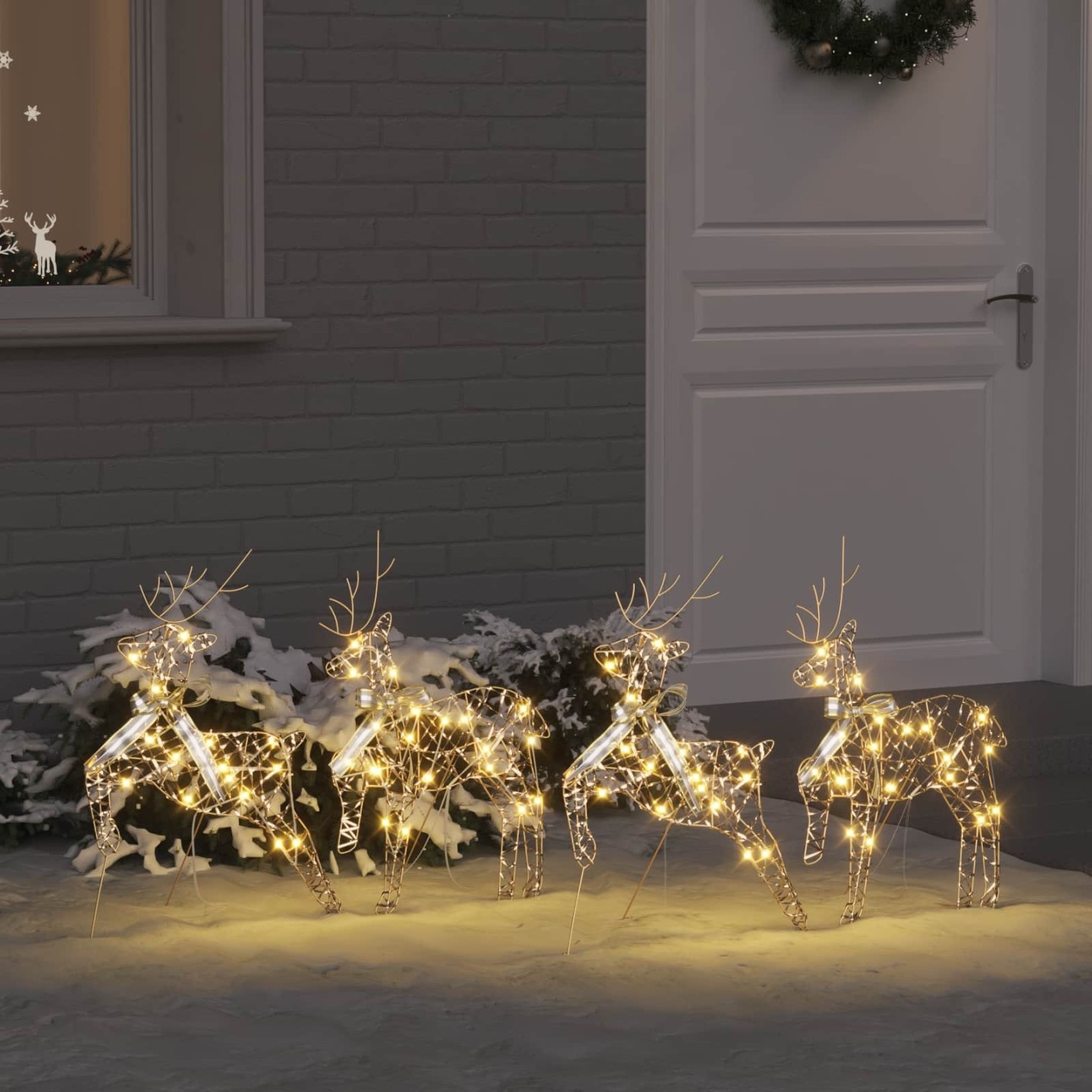 Renne de Noël 4 pc 80 LED Blanc chaud