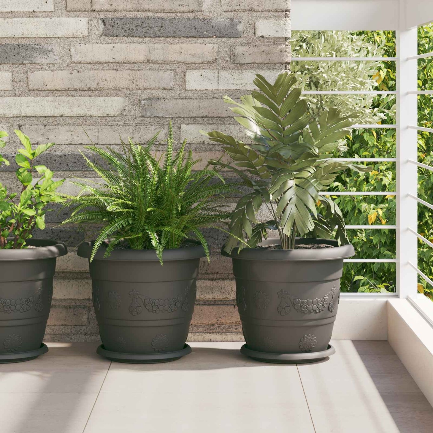 Pots de plantes 24 pc Noir Ø 30 x 25 cm Plastique