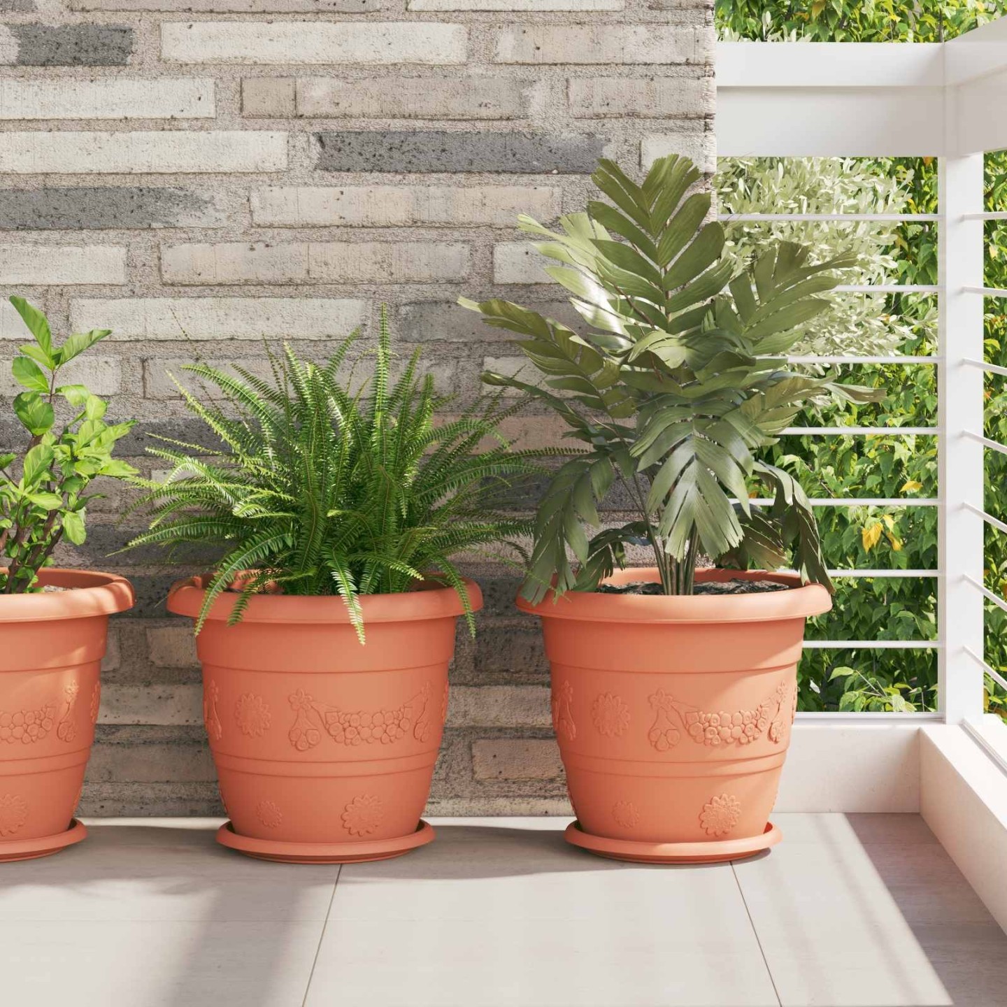 Pots de plantes 24 pc Rouge brique Ø 34 x 28 cm Plastique