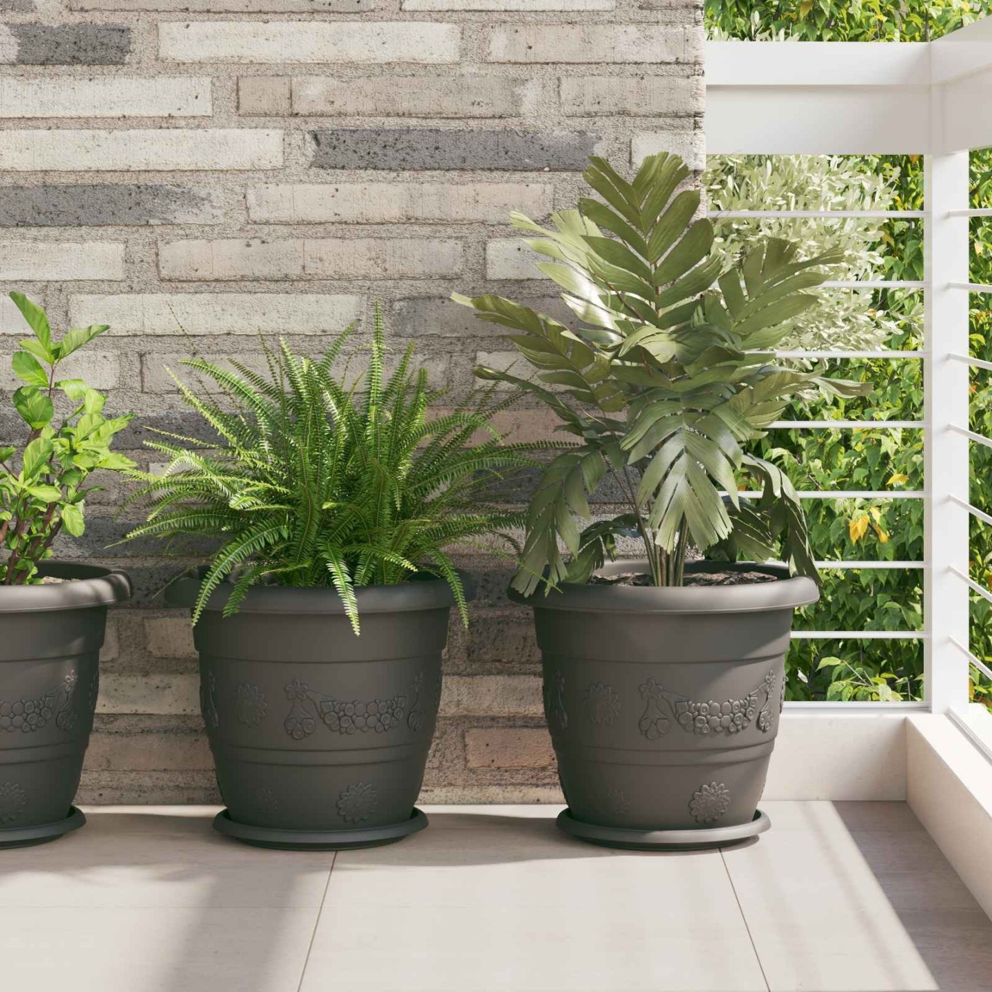 Pots de plantes 24 pc Noir Ø 34 x 28 cm Plastique