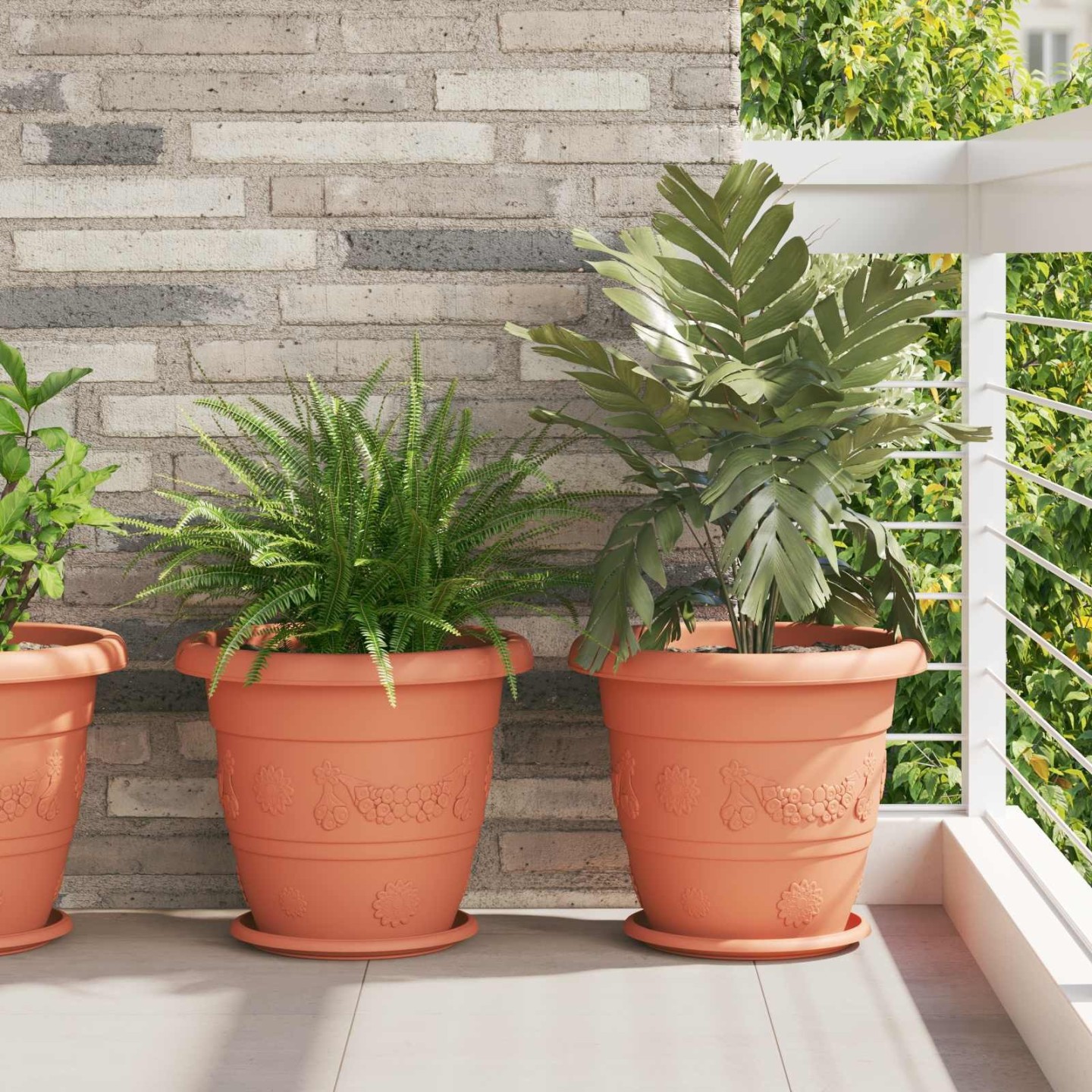 Pots de plantes 24 pc Rouge brique Ø 39 x 32 cm Plastique