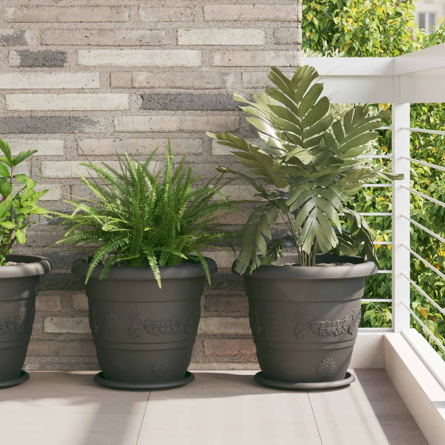 Pots de plantes 24 pc Noir Ø 39 x 32 cm Plastique