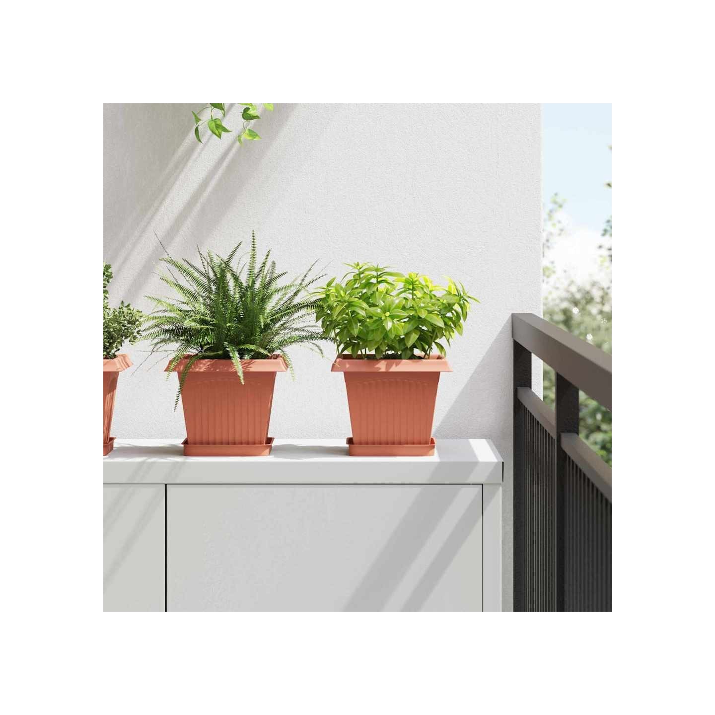 Pots de plantes 6 pc Rouge brique Plastique