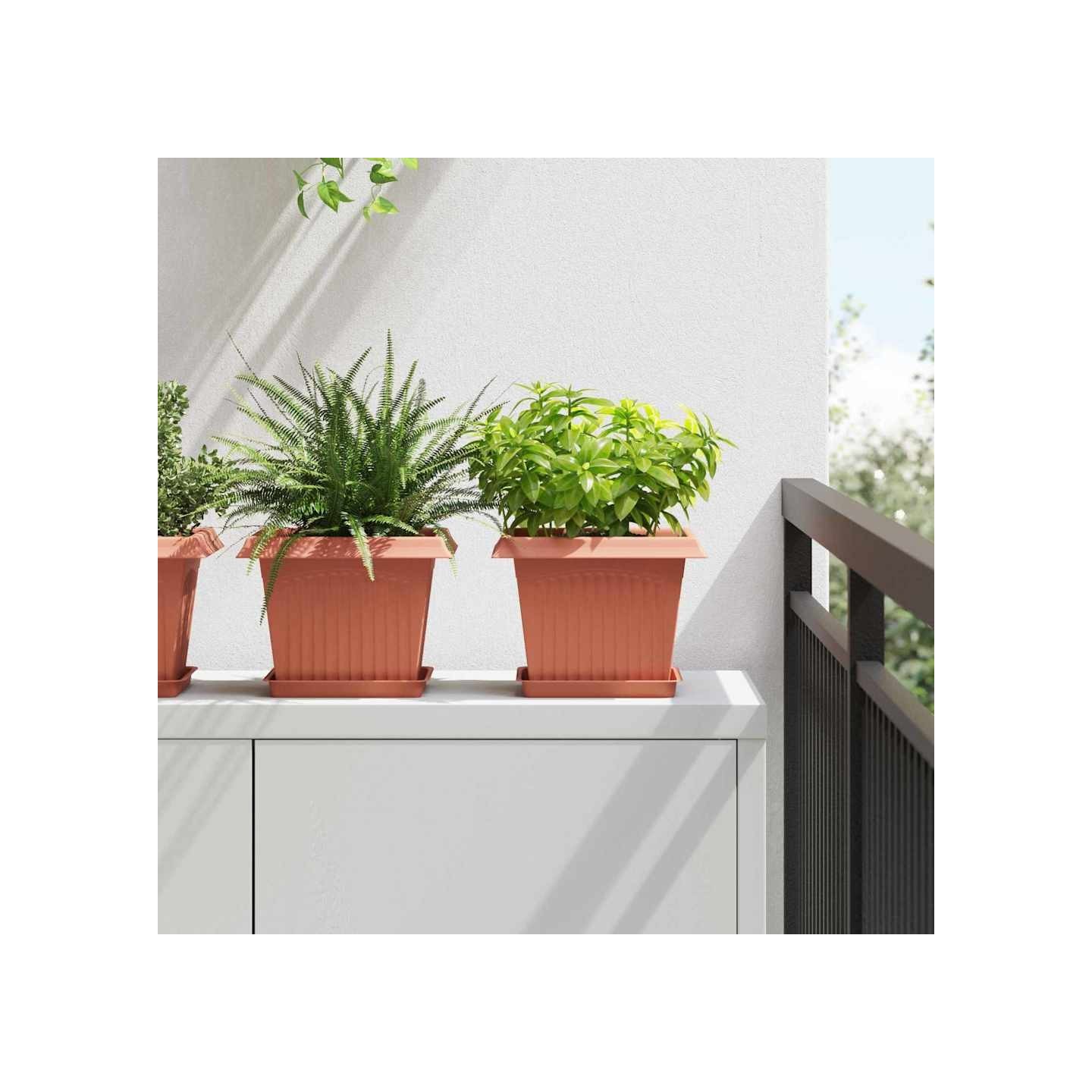 Pots de plantes 6 pc Rouge brique Plastique
