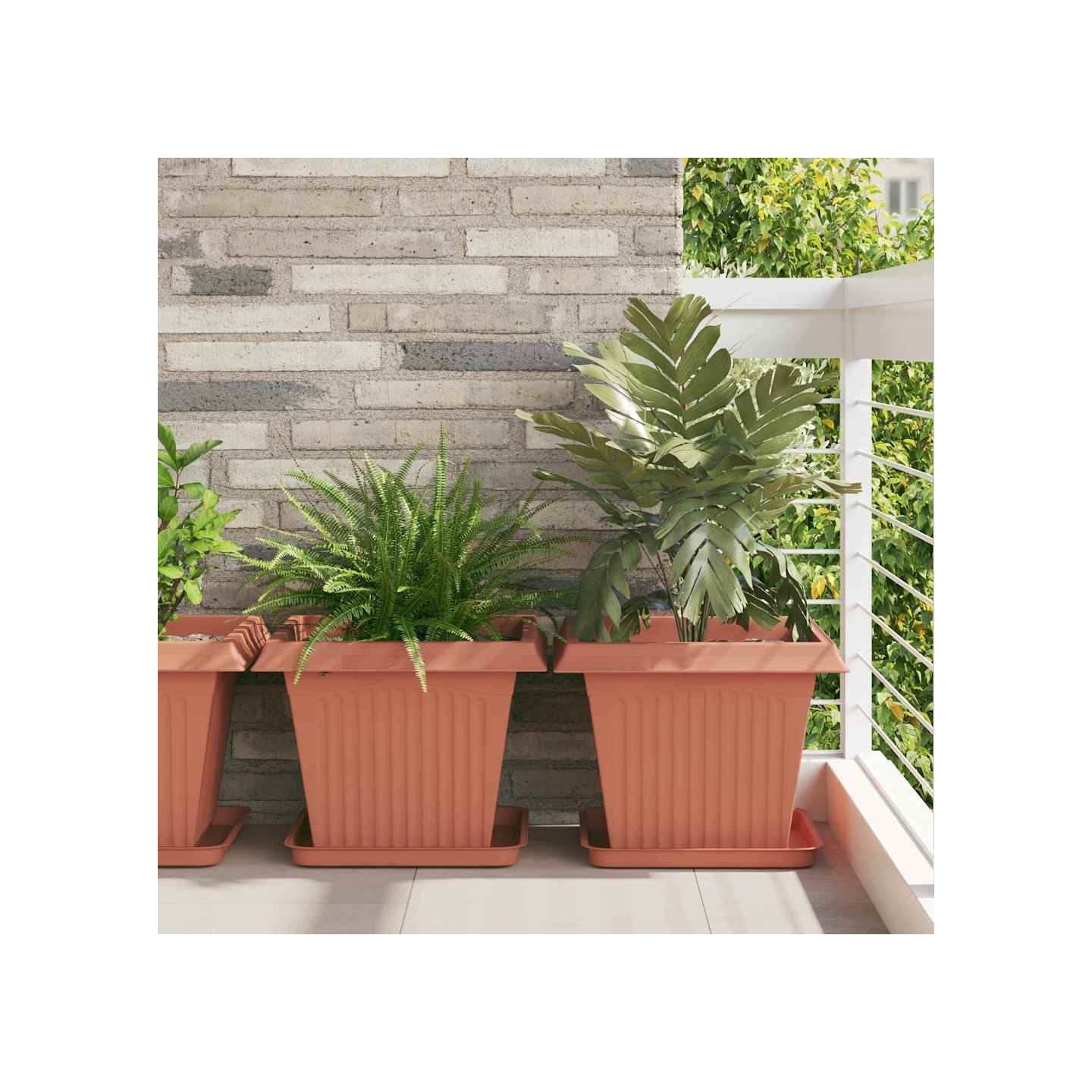 Pots de plantes 24 pc Rouge brique Plastique