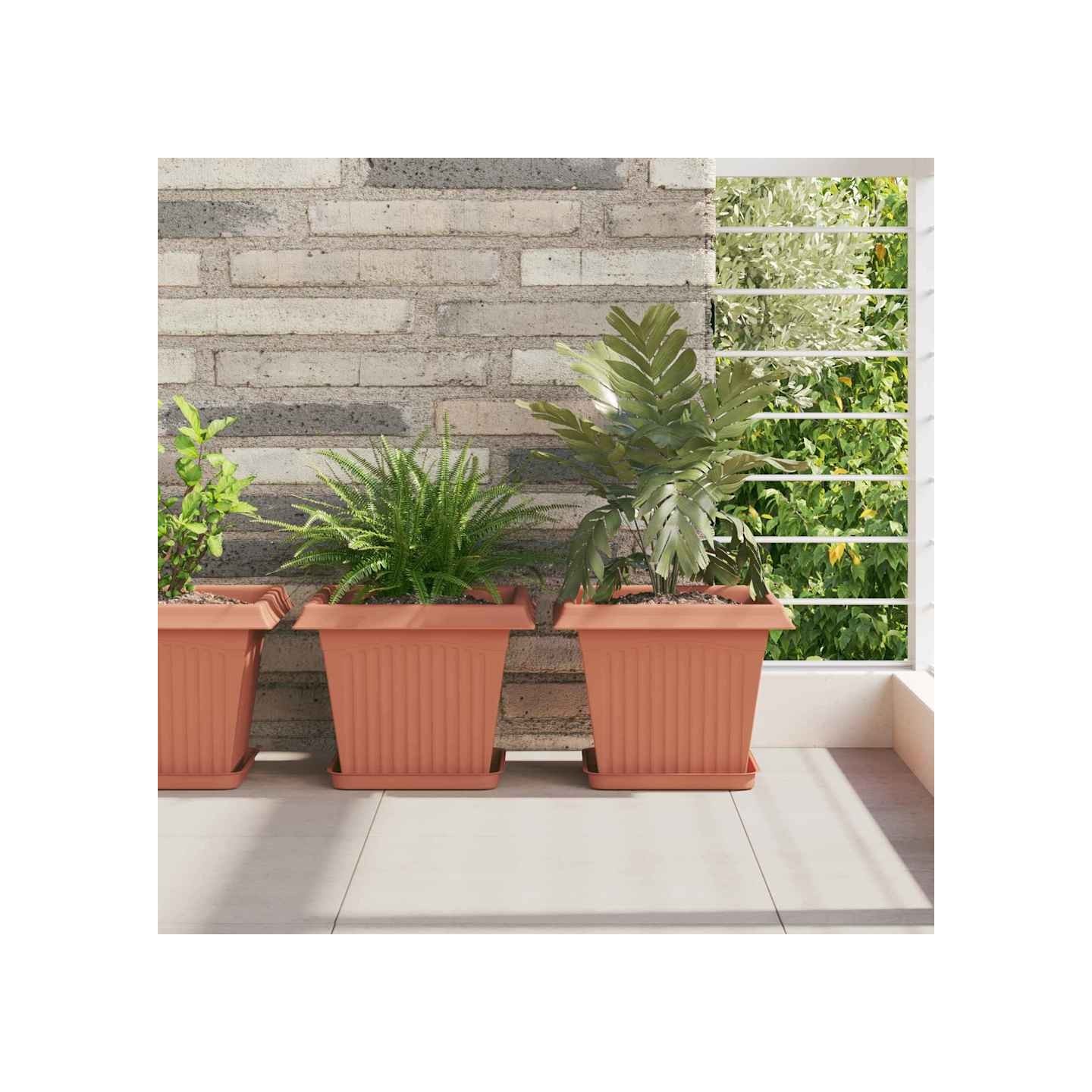 Pots de plantes 24 pc Rouge brique Plastique