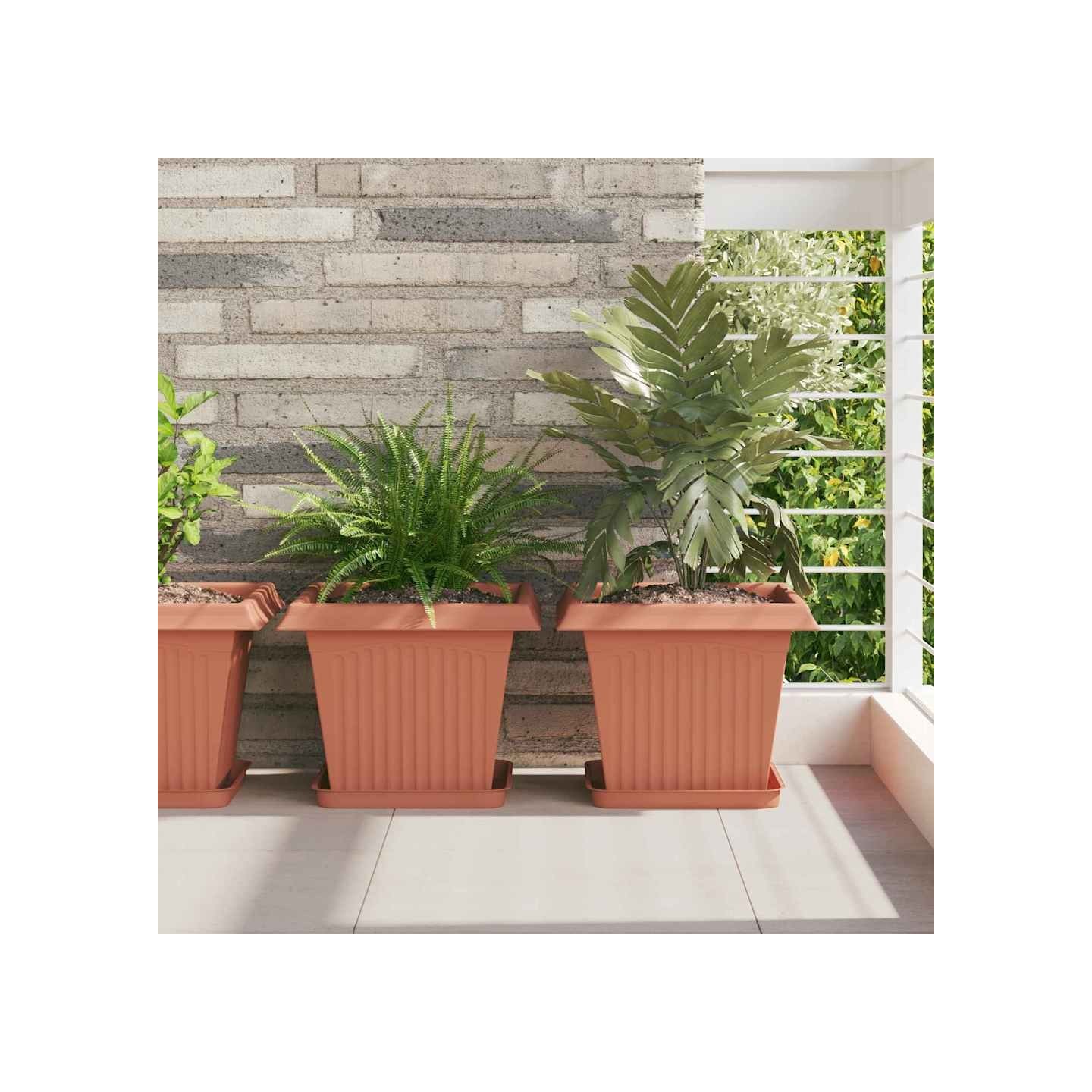 Pots de plantes 24 pc Rouge brique Plastique