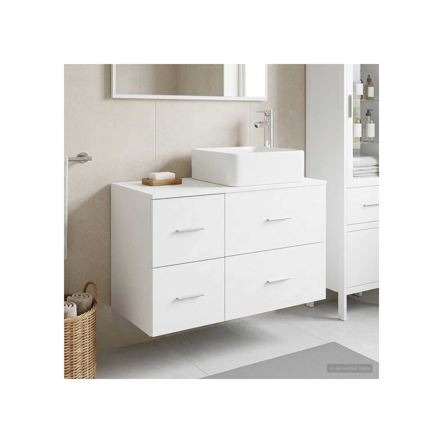 Ensemble de mobilier de salle de bain 2 pc Blanc