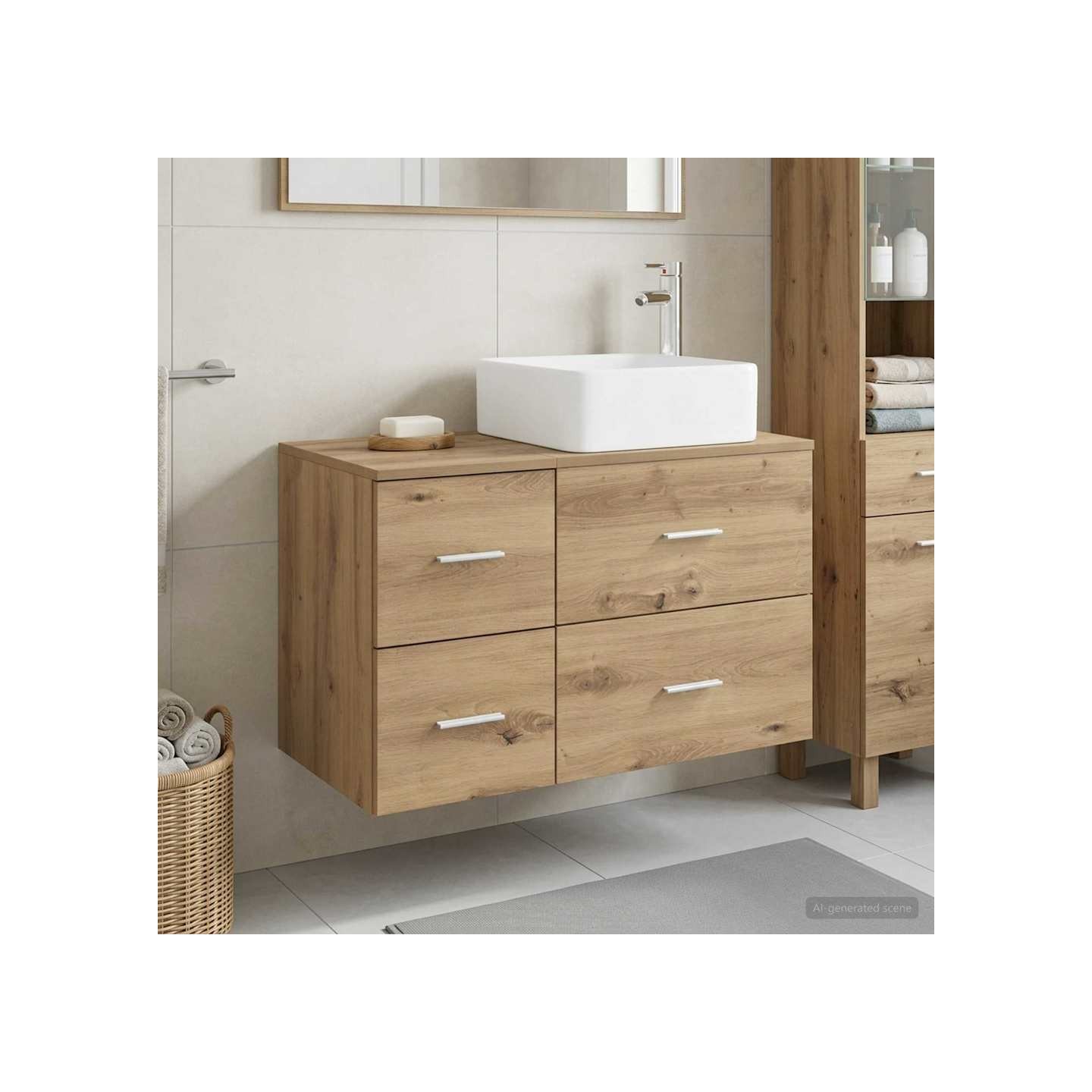 Ensemble de mobilier de salle de bain 2 pc Chêne artisanal