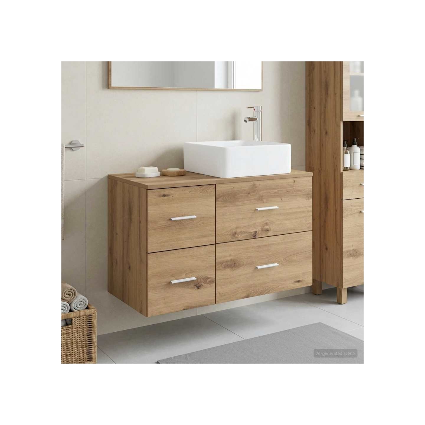 Ensemble de mobilier de salle de bain 2 pc Chêne artisanal