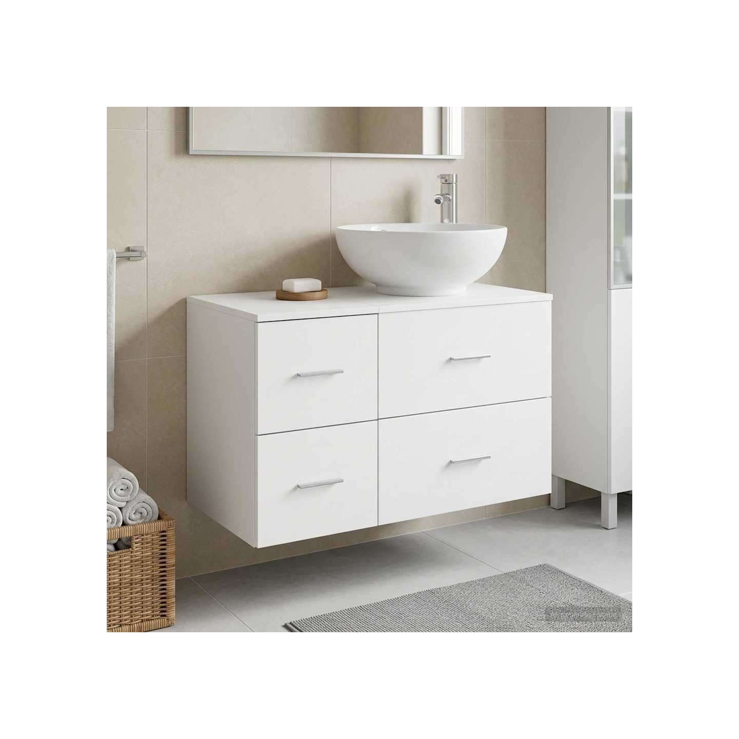 Ensemble de mobilier de salle de bain 2 pc Blanc