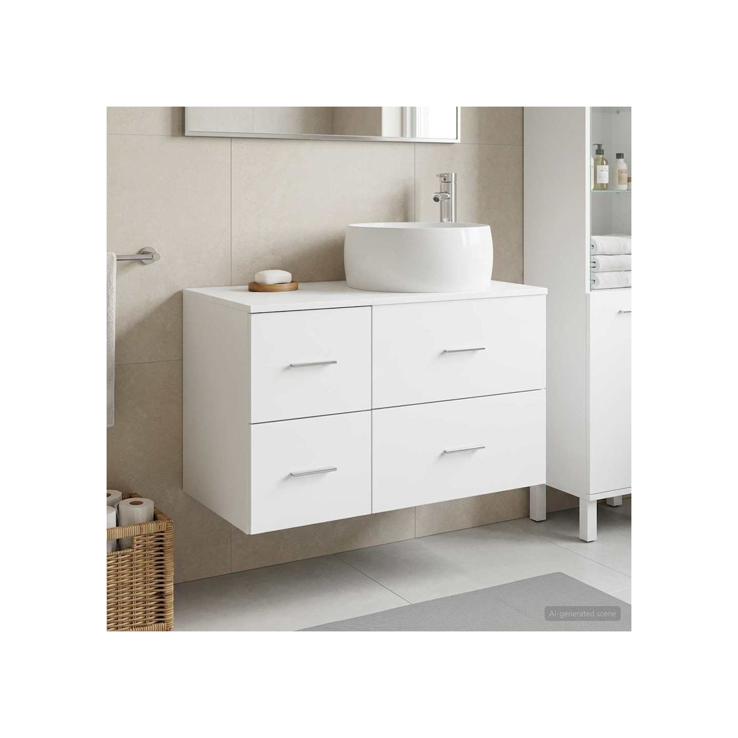 Ensemble de mobilier de salle de bain 2 pc Blanc